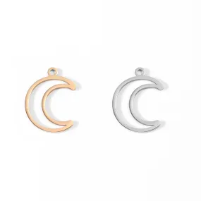 18K Gold PVD Stainless Steel Crescent Moon Charm / PDL0043