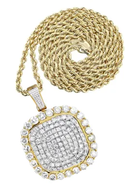 10K Yellow Gold Round Diamond Necklace  | 3.34 Carats