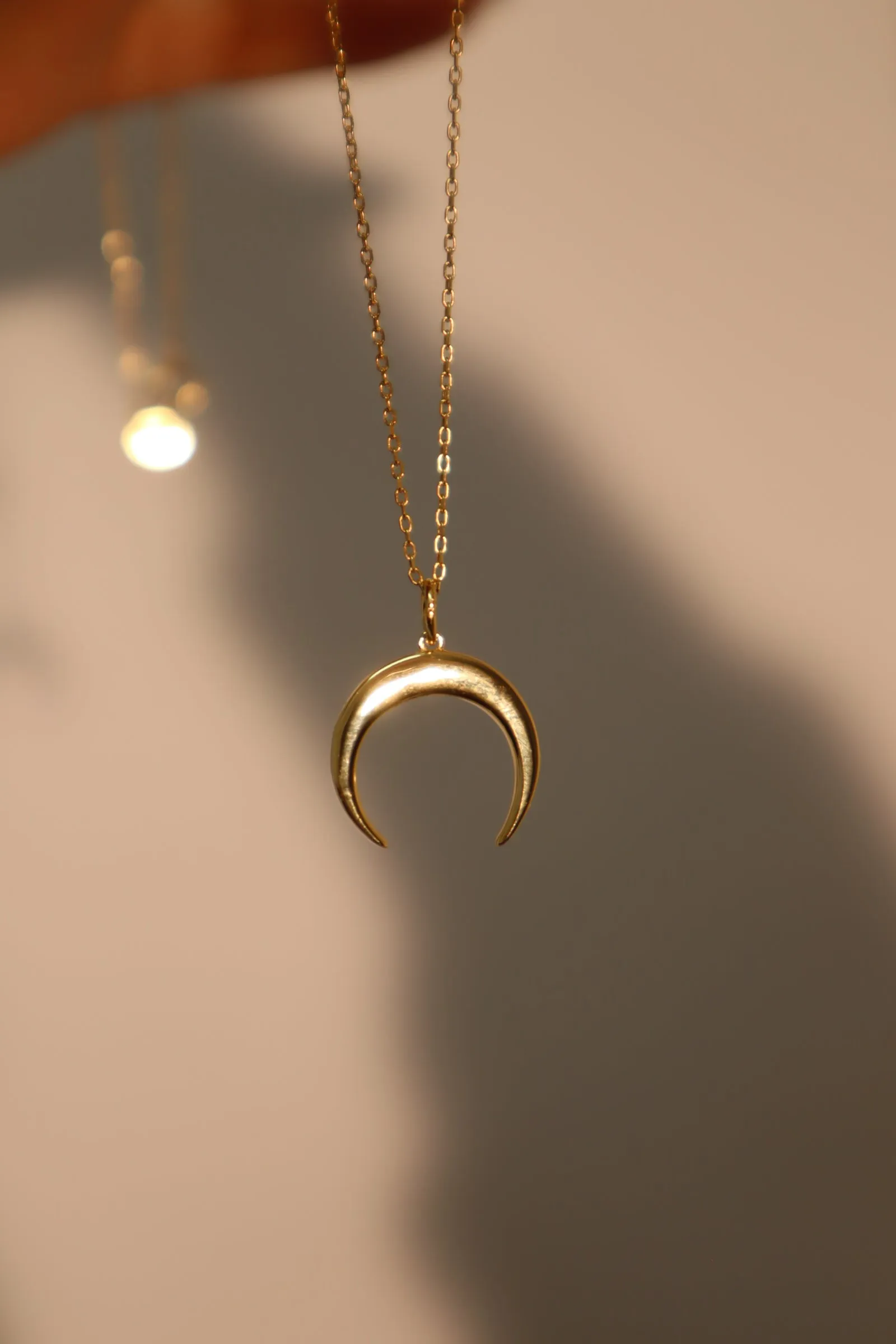 18K Gold Vermeil Moon Pendant Necklace