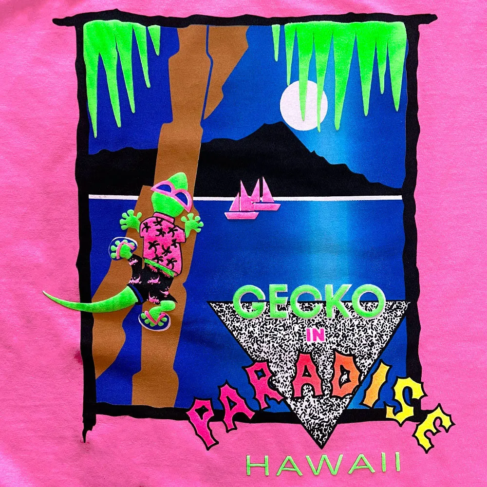 1988 Gecko In Paradise 1980s Pink (Single Stitch) Tee