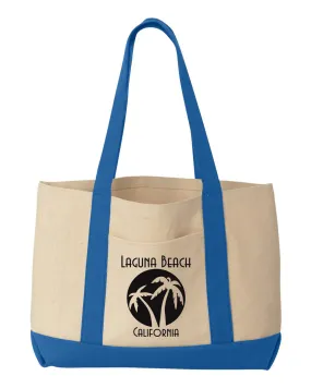 2 Palm Circle 10oz Canvas Tote - Royal