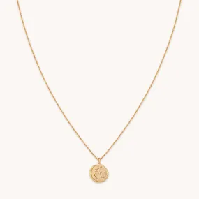 Aquarius Zodiac Pendant Necklace in Gold