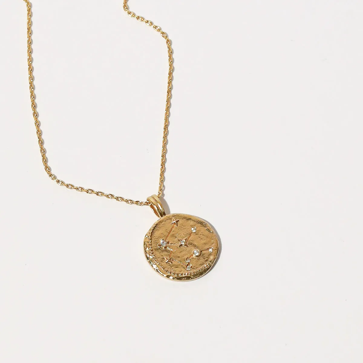 Aquarius Zodiac Pendant Necklace in Gold