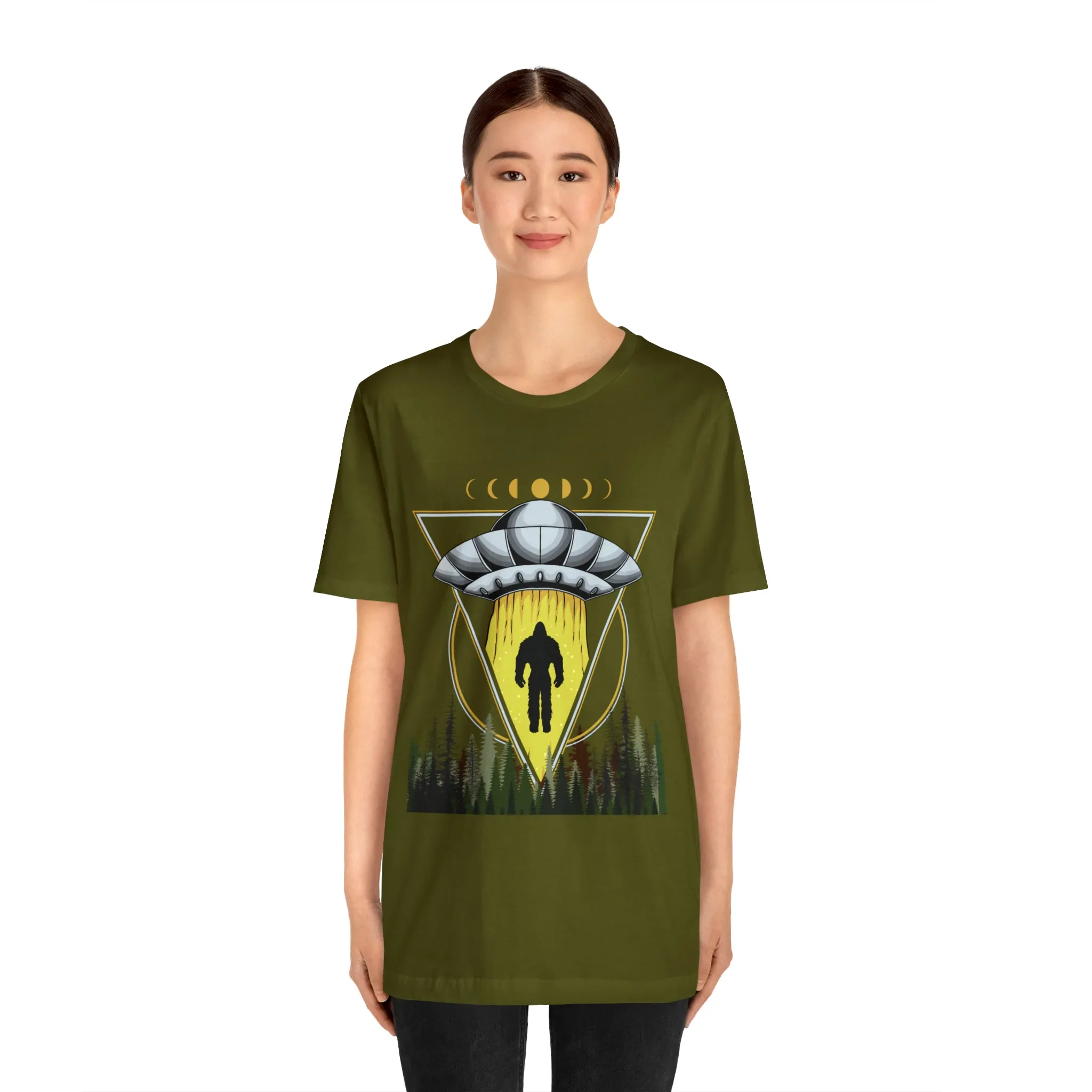 Bigfoot UFO Abduction Unisex Jersey Short Sleeve Tee