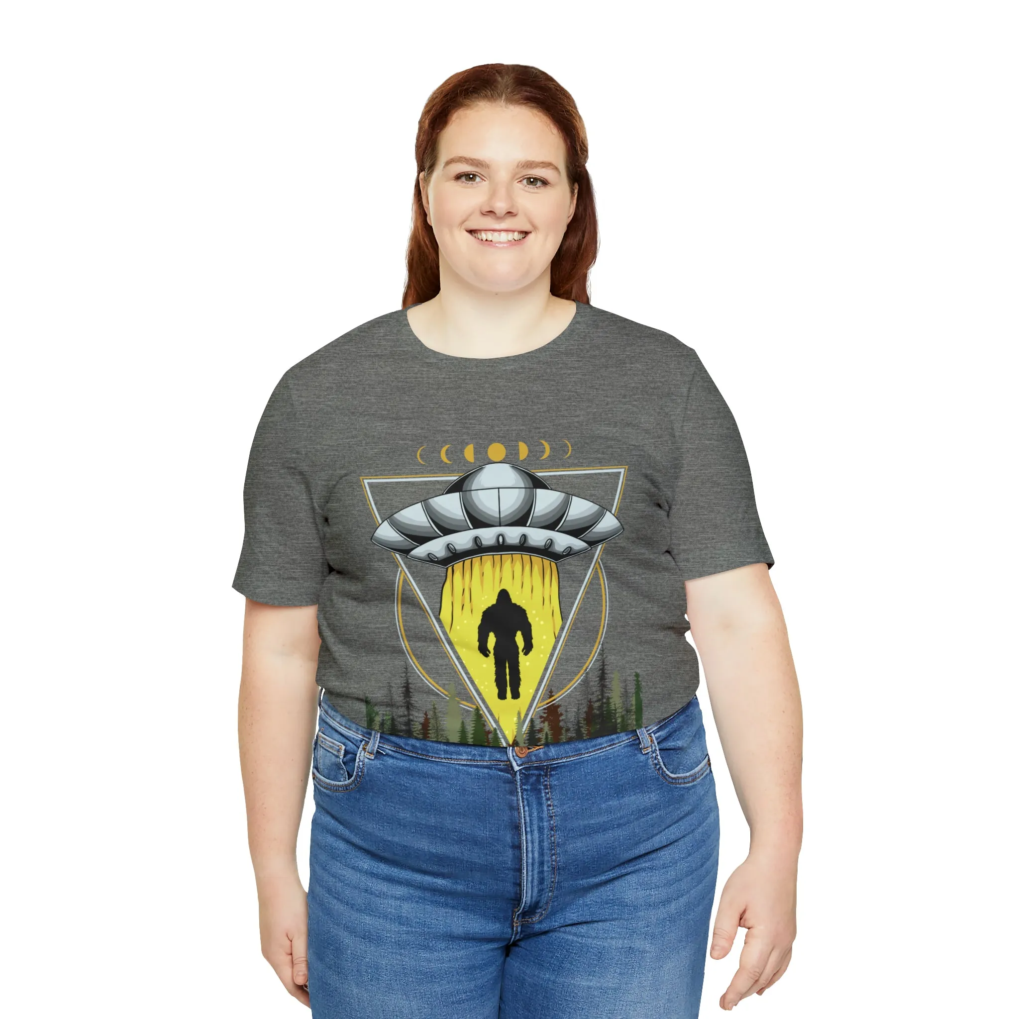 Bigfoot UFO Abduction Unisex Jersey Short Sleeve Tee