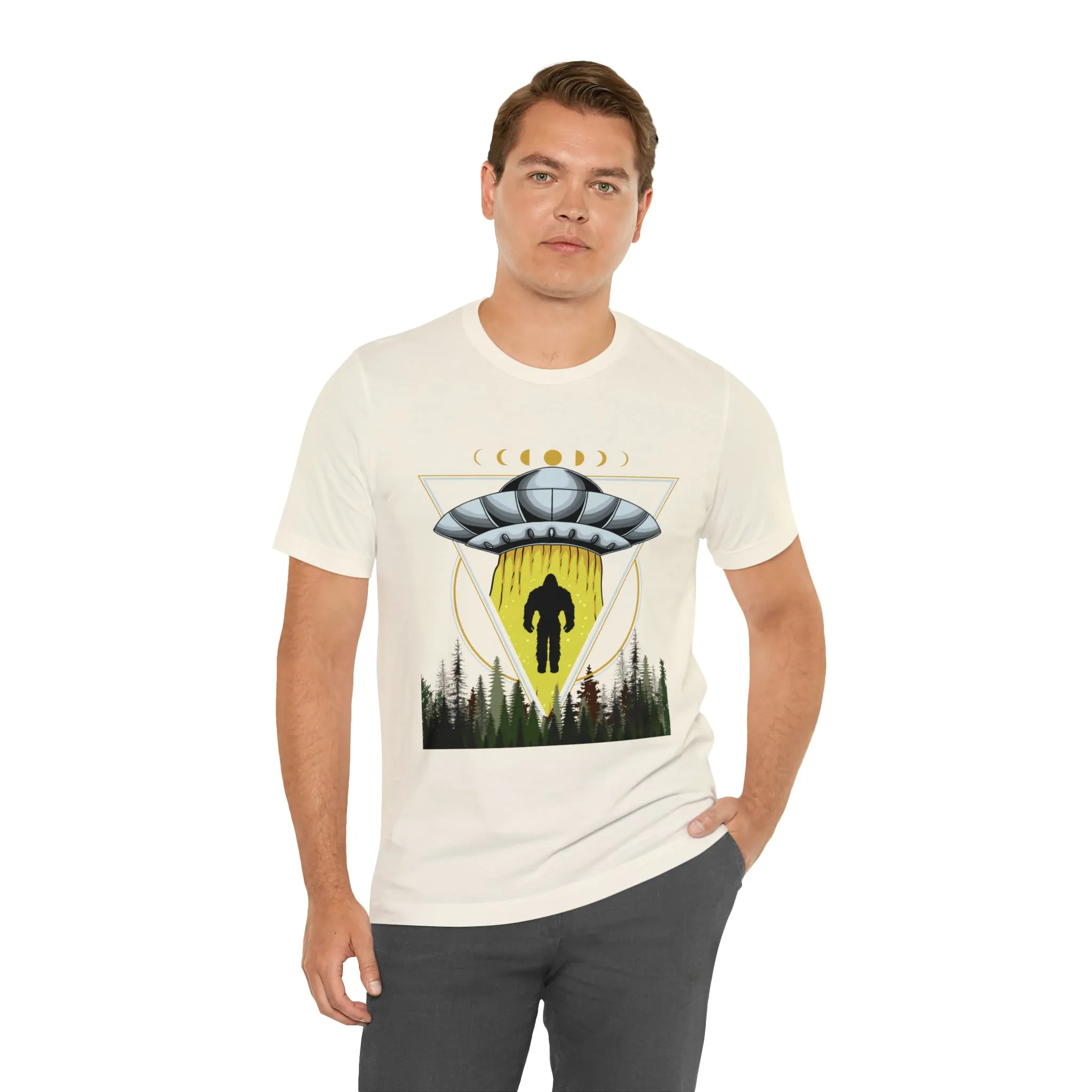 Bigfoot UFO Abduction Unisex Jersey Short Sleeve Tee