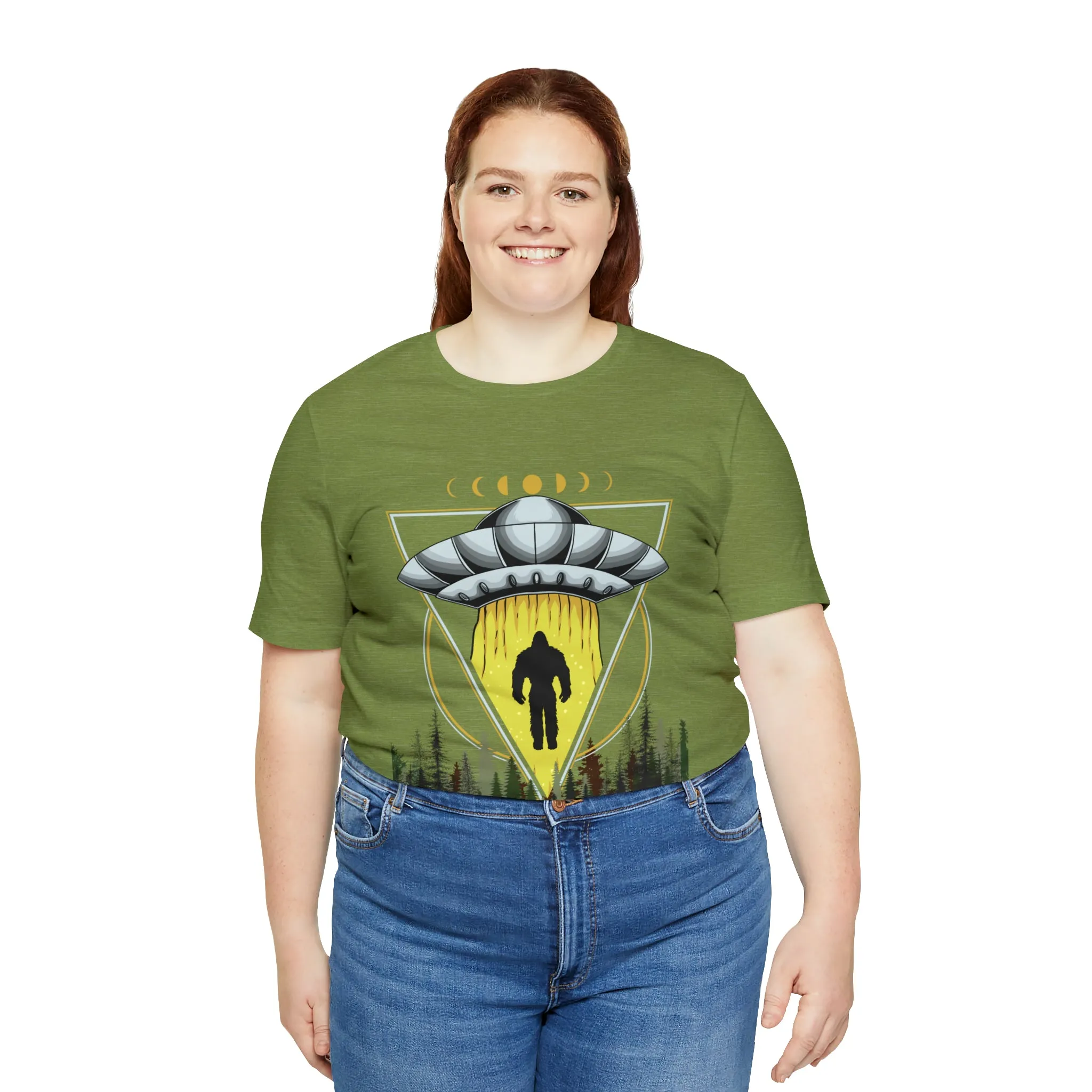 Bigfoot UFO Abduction Unisex Jersey Short Sleeve Tee