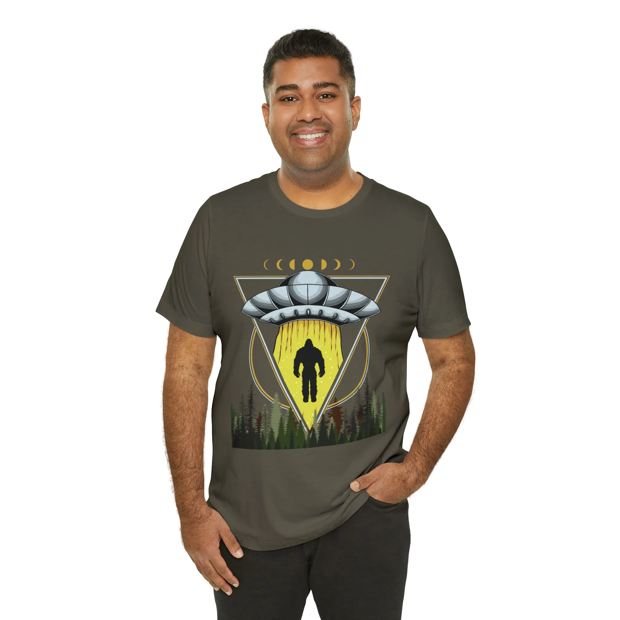 Bigfoot UFO Abduction Unisex Jersey Short Sleeve Tee