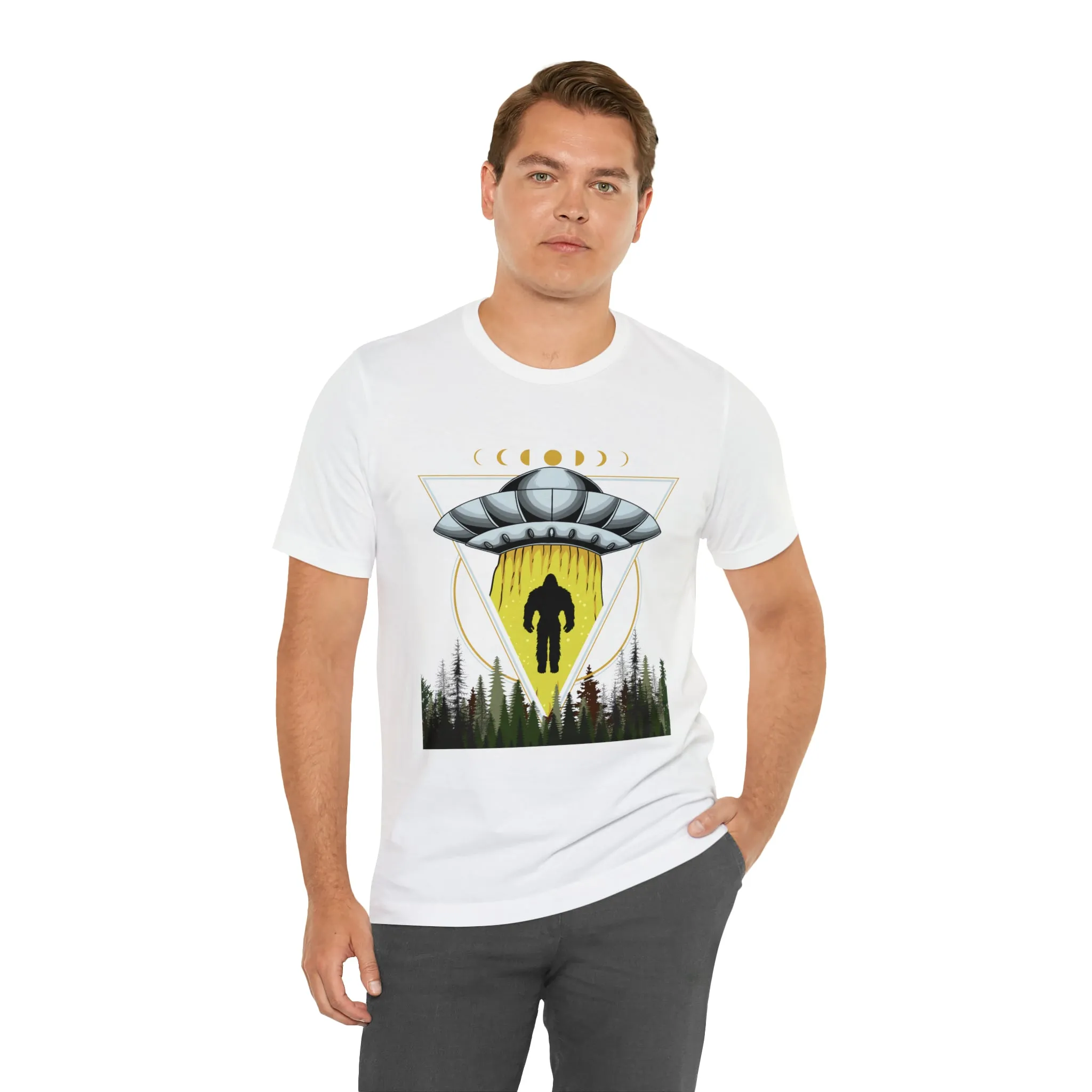 Bigfoot UFO Abduction Unisex Jersey Short Sleeve Tee