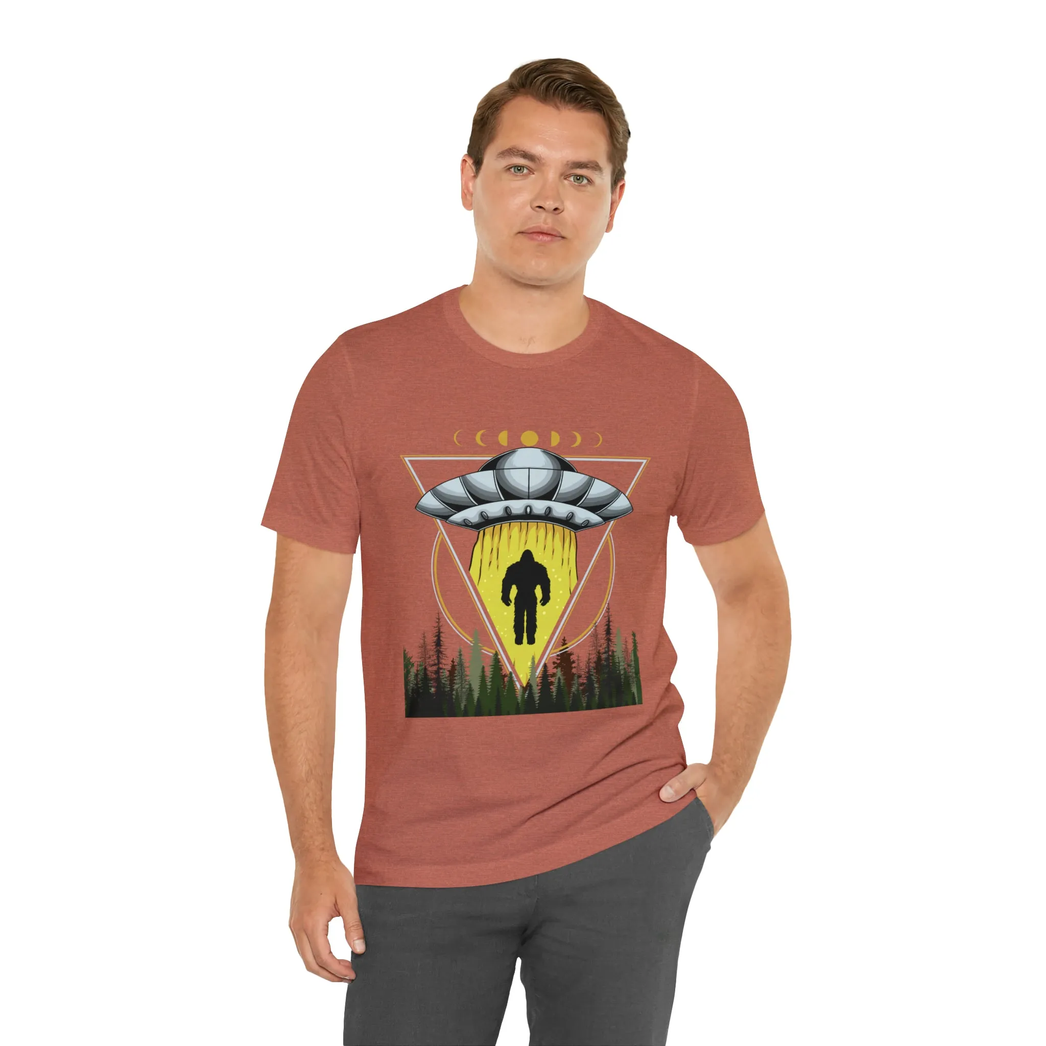 Bigfoot UFO Abduction Unisex Jersey Short Sleeve Tee