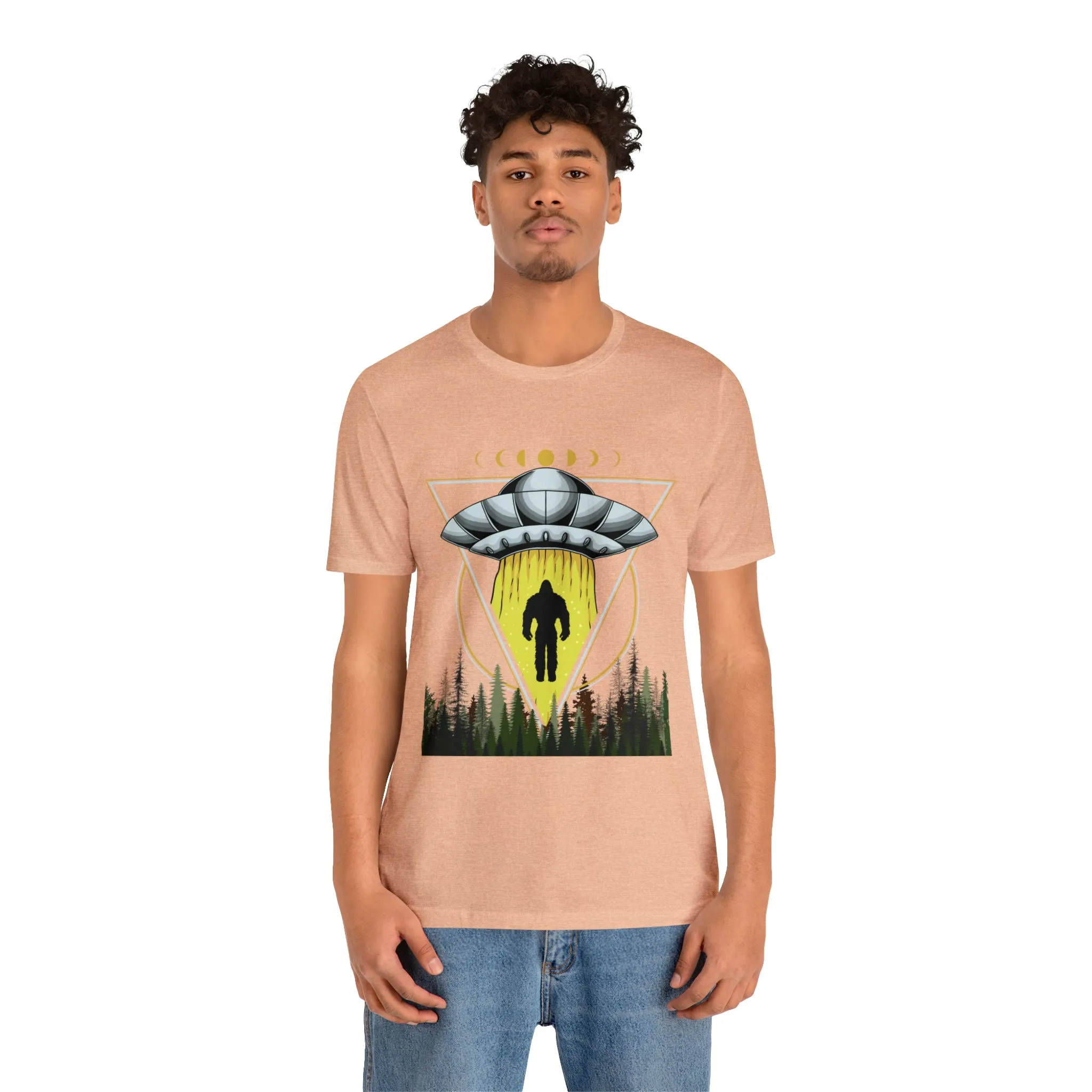 Bigfoot UFO Abduction Unisex Jersey Short Sleeve Tee