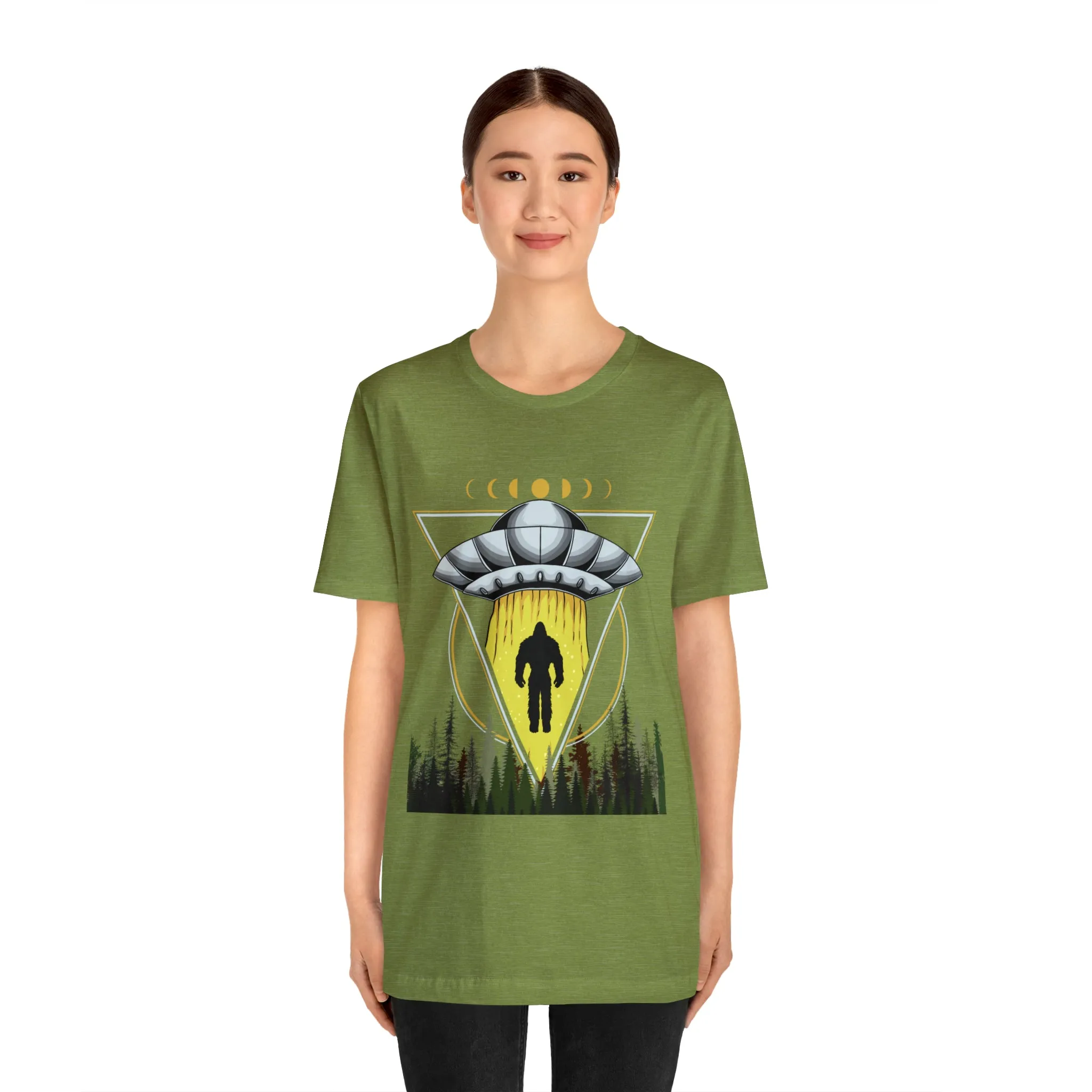 Bigfoot UFO Abduction Unisex Jersey Short Sleeve Tee