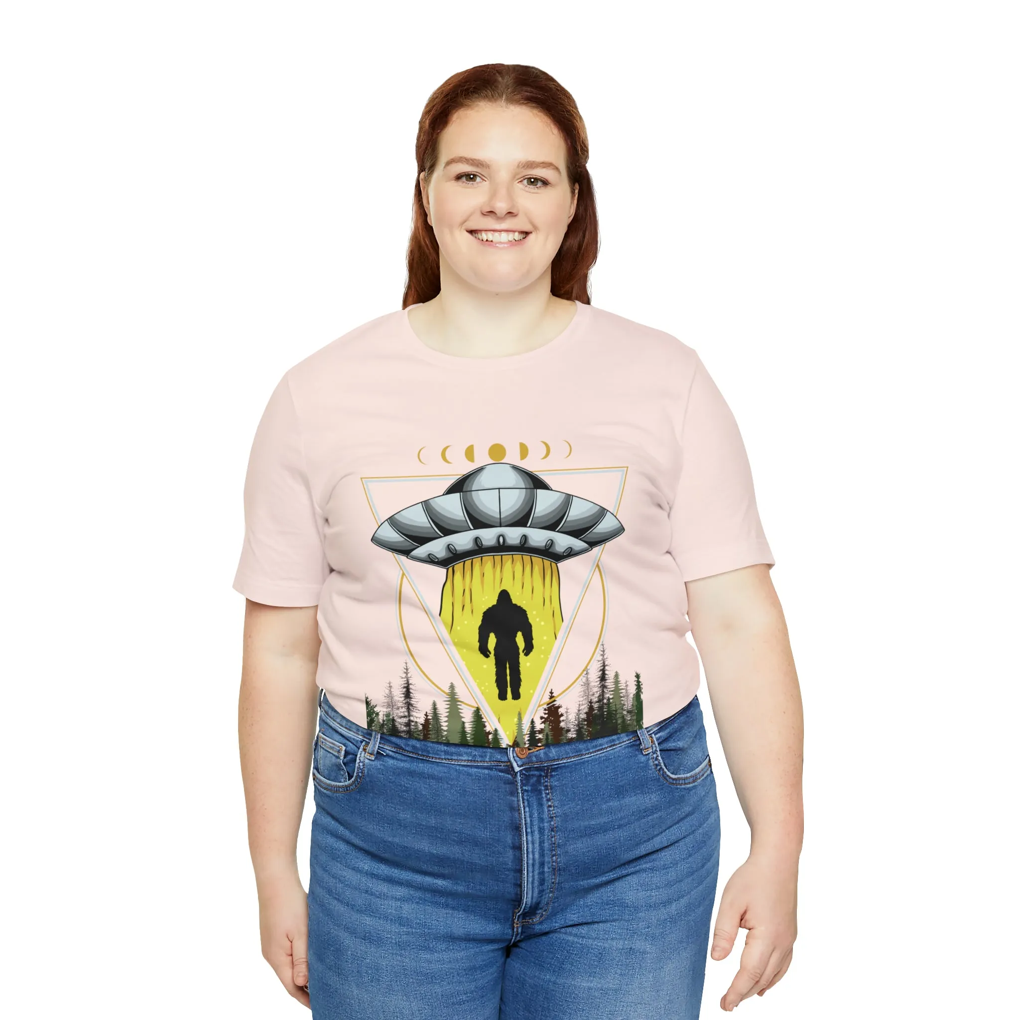 Bigfoot UFO Abduction Unisex Jersey Short Sleeve Tee