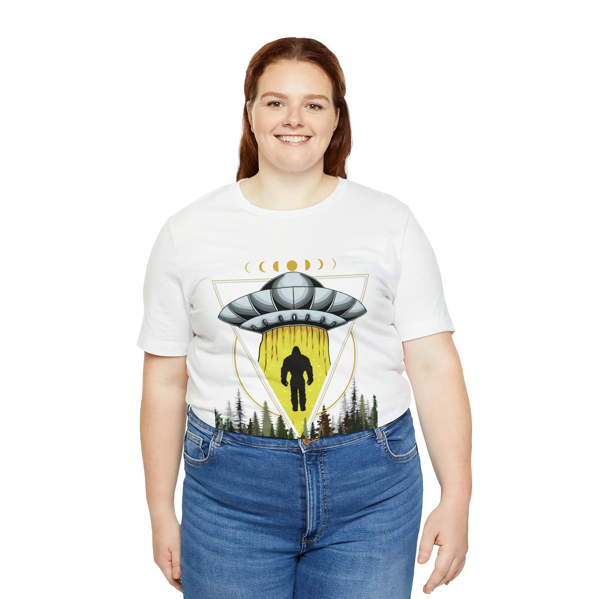 Bigfoot UFO Abduction Unisex Jersey Short Sleeve Tee