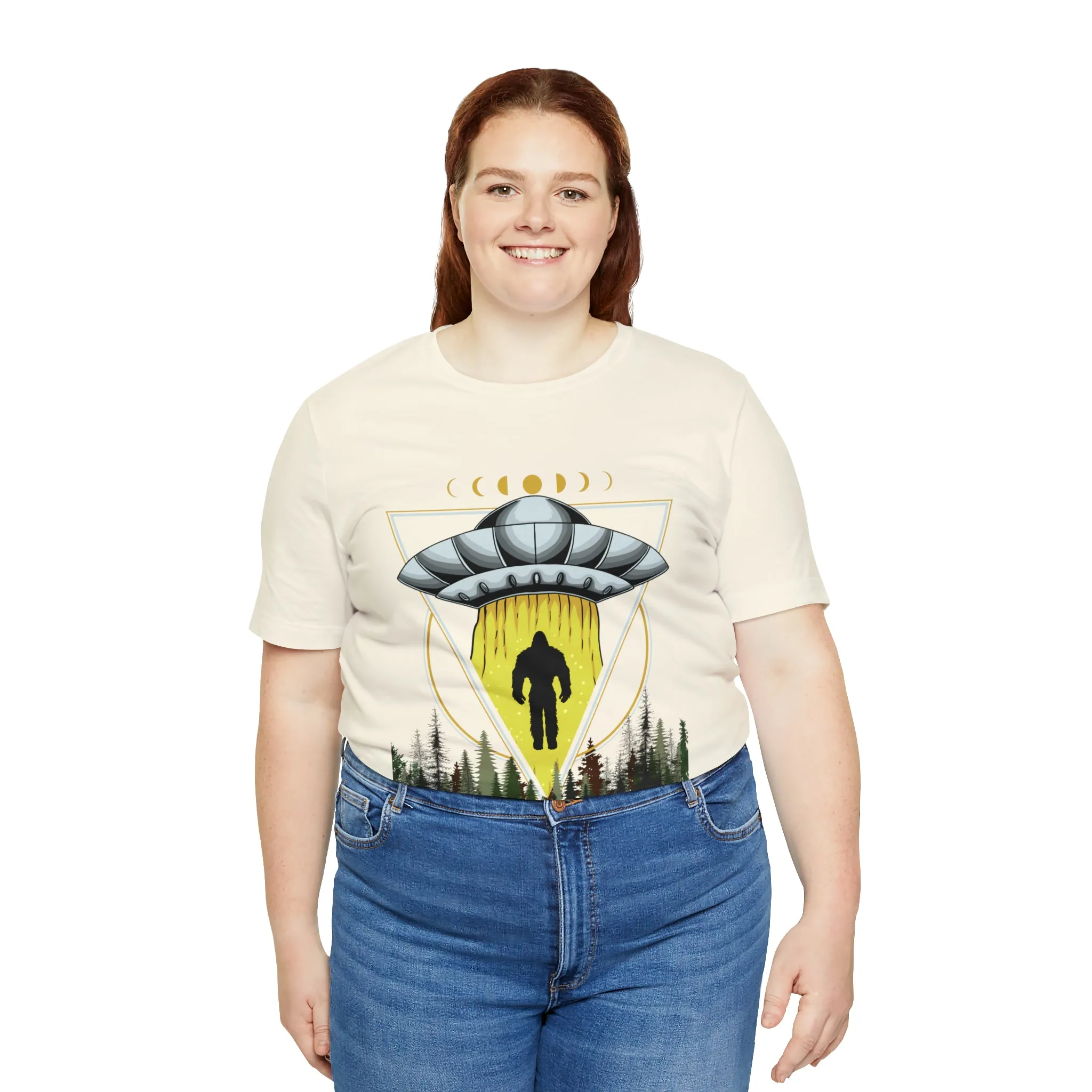 Bigfoot UFO Abduction Unisex Jersey Short Sleeve Tee