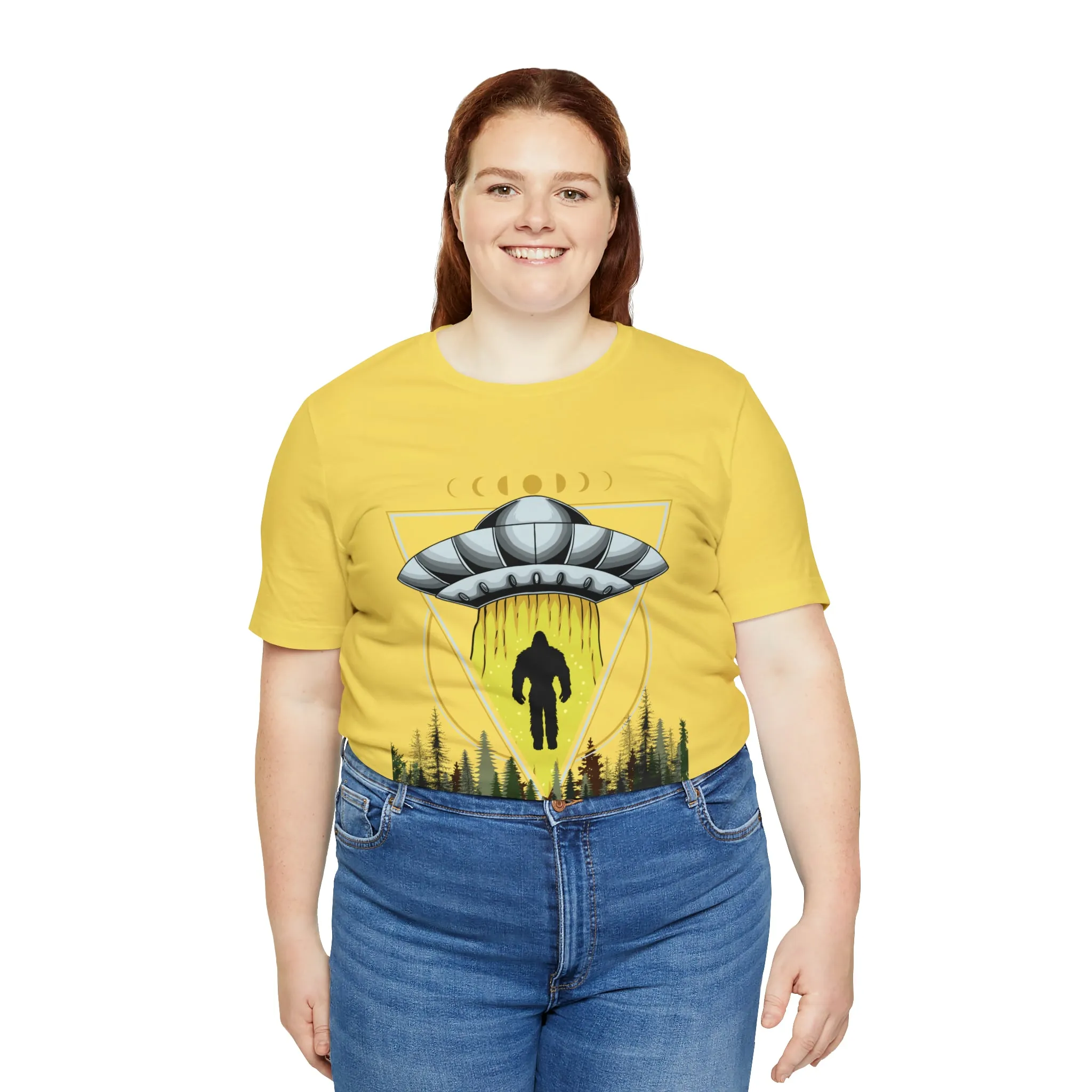 Bigfoot UFO Abduction Unisex Jersey Short Sleeve Tee