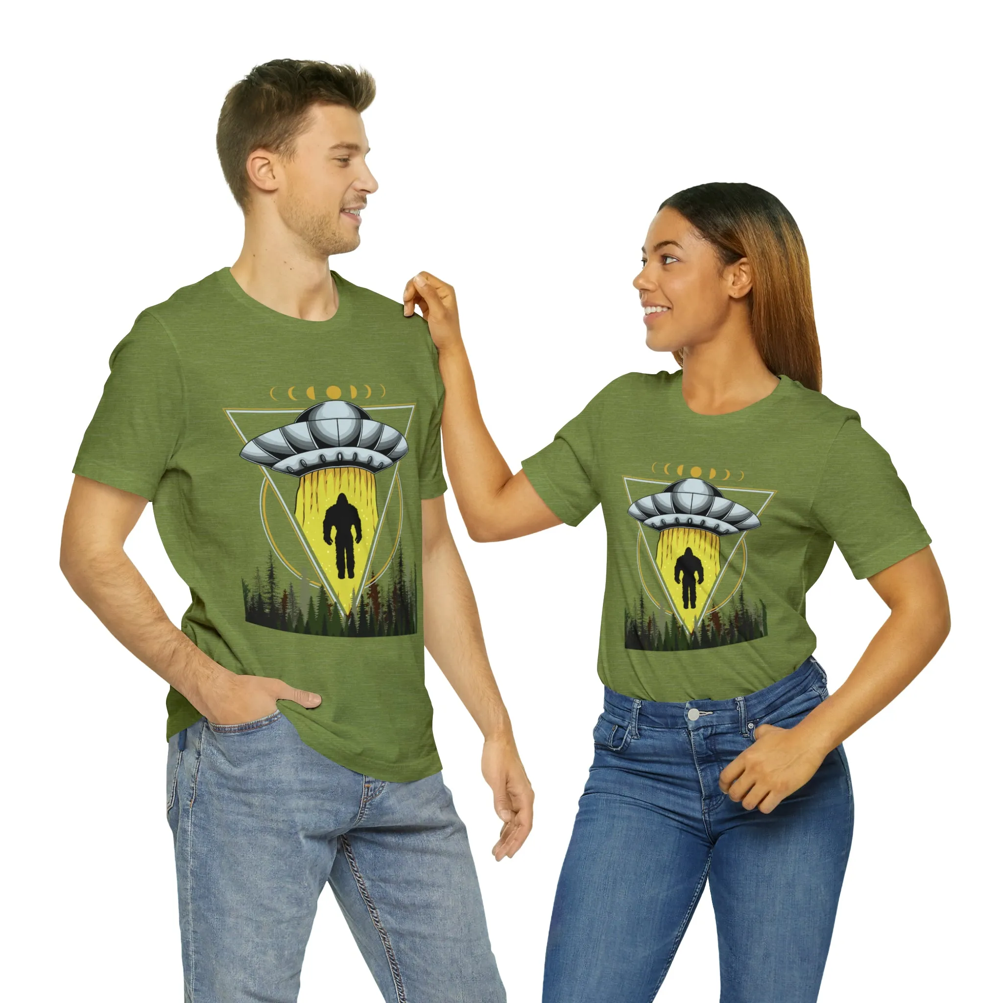 Bigfoot UFO Abduction Unisex Jersey Short Sleeve Tee