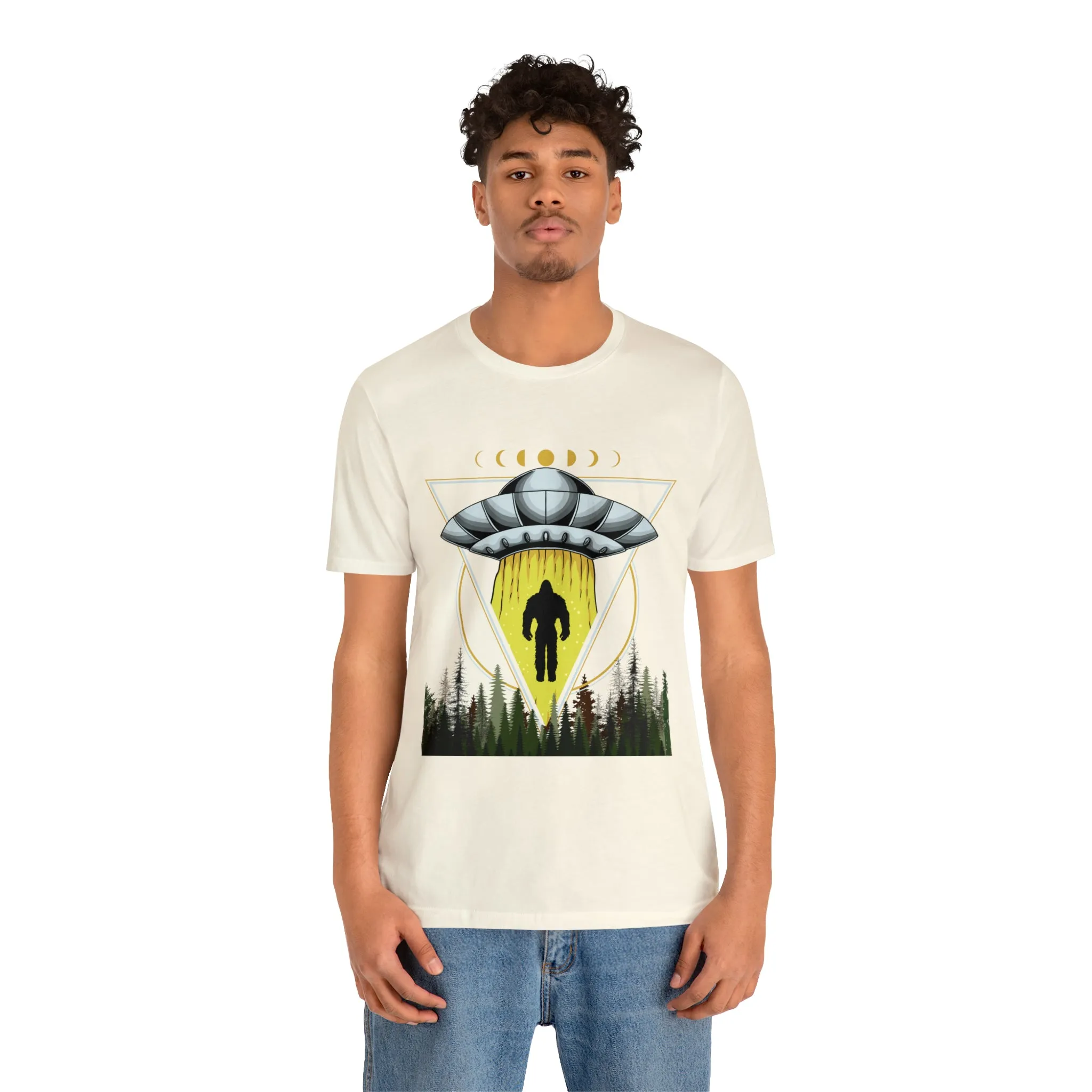 Bigfoot UFO Abduction Unisex Jersey Short Sleeve Tee