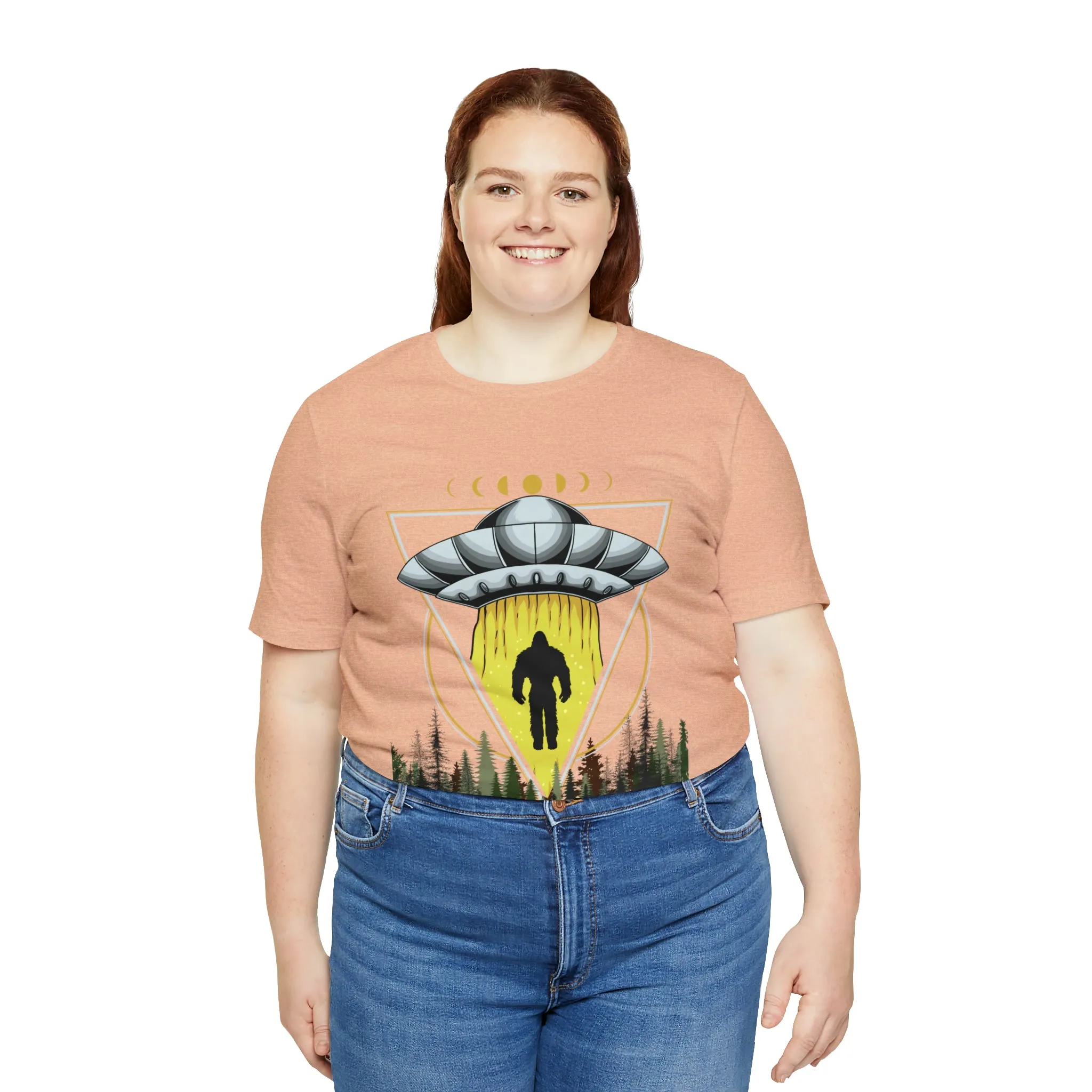 Bigfoot UFO Abduction Unisex Jersey Short Sleeve Tee