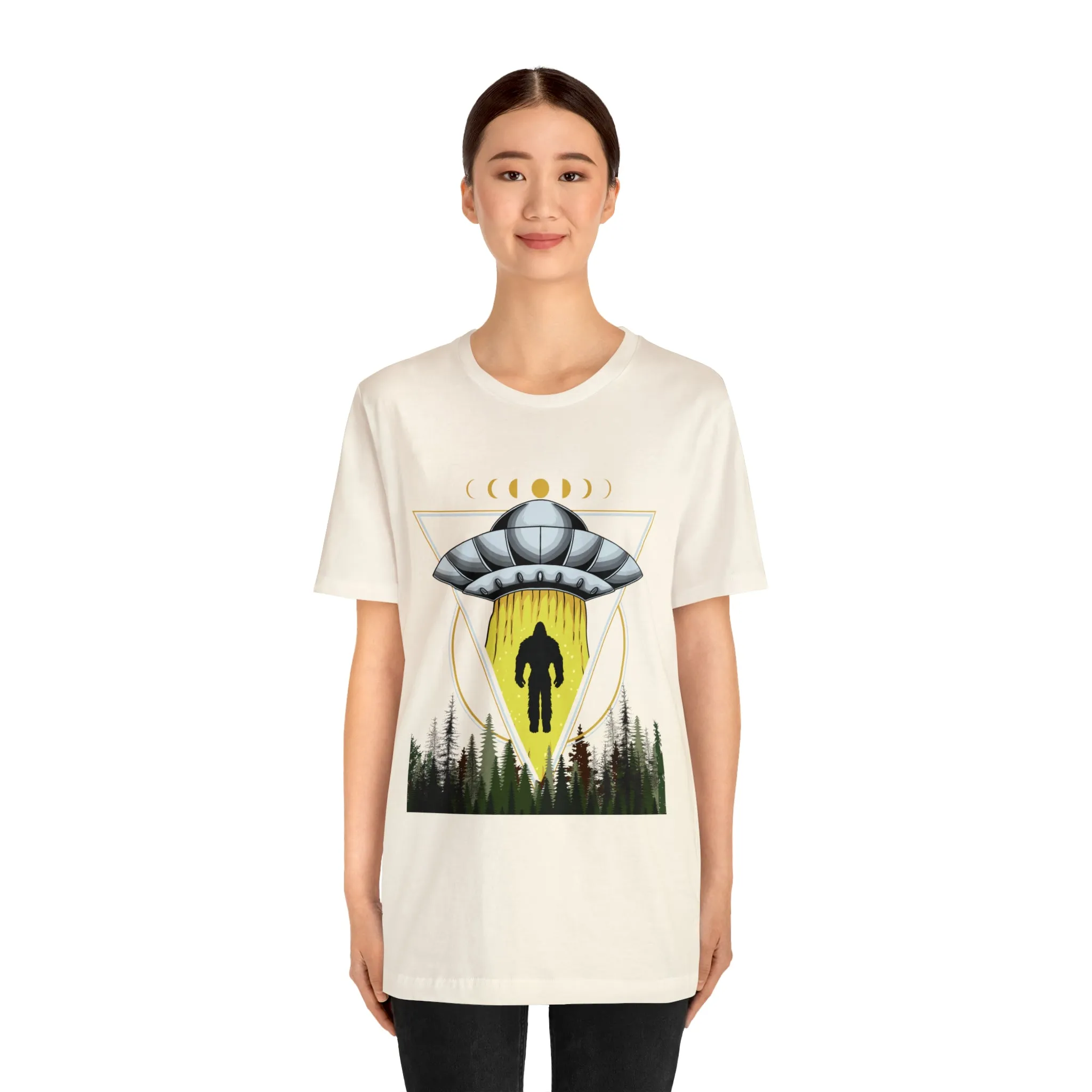 Bigfoot UFO Abduction Unisex Jersey Short Sleeve Tee