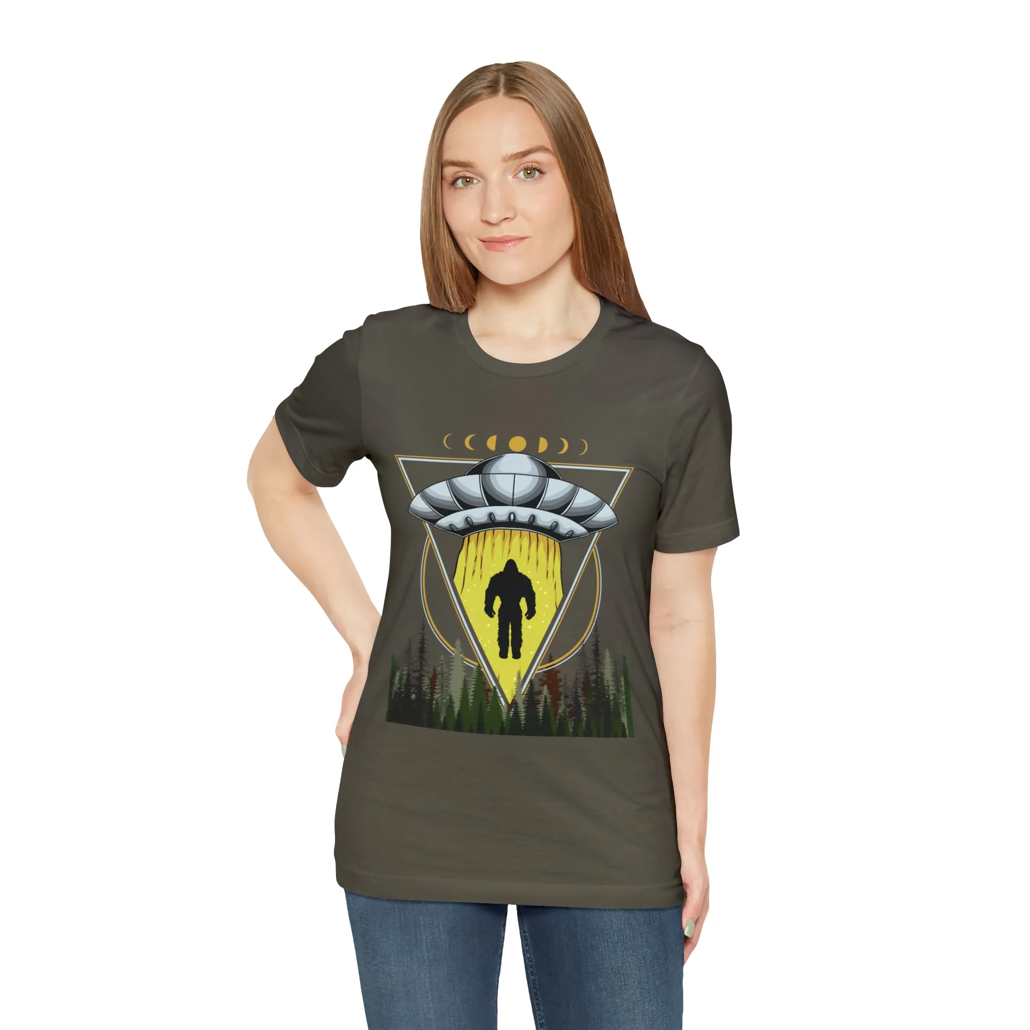 Bigfoot UFO Abduction Unisex Jersey Short Sleeve Tee