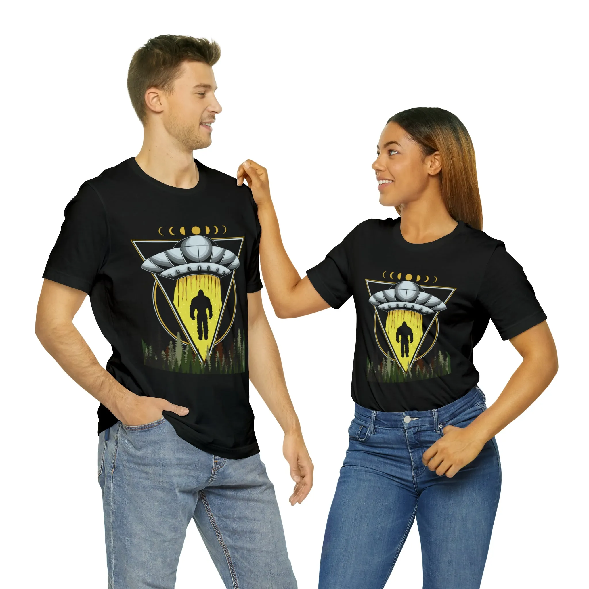 Bigfoot UFO Abduction Unisex Jersey Short Sleeve Tee