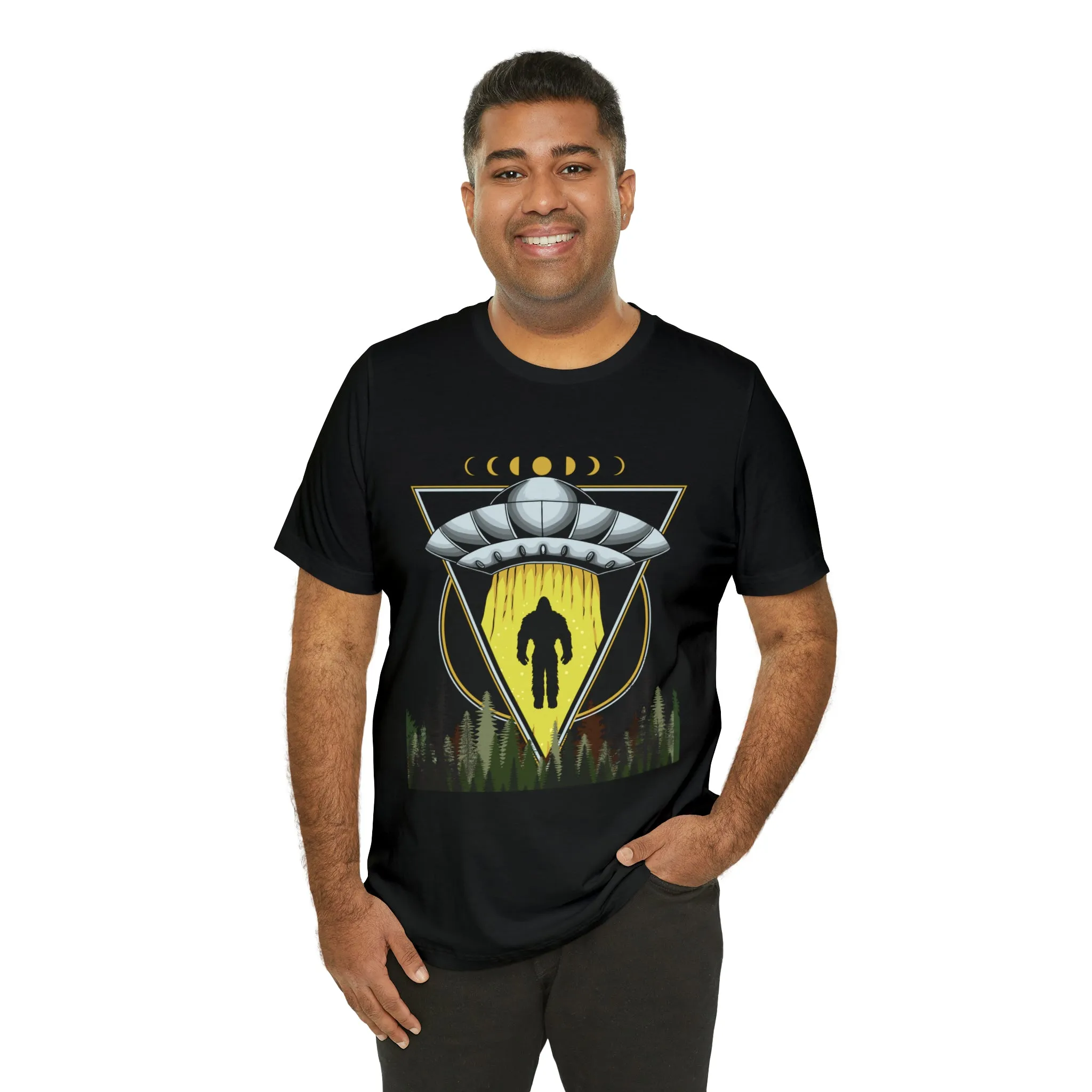 Bigfoot UFO Abduction Unisex Jersey Short Sleeve Tee