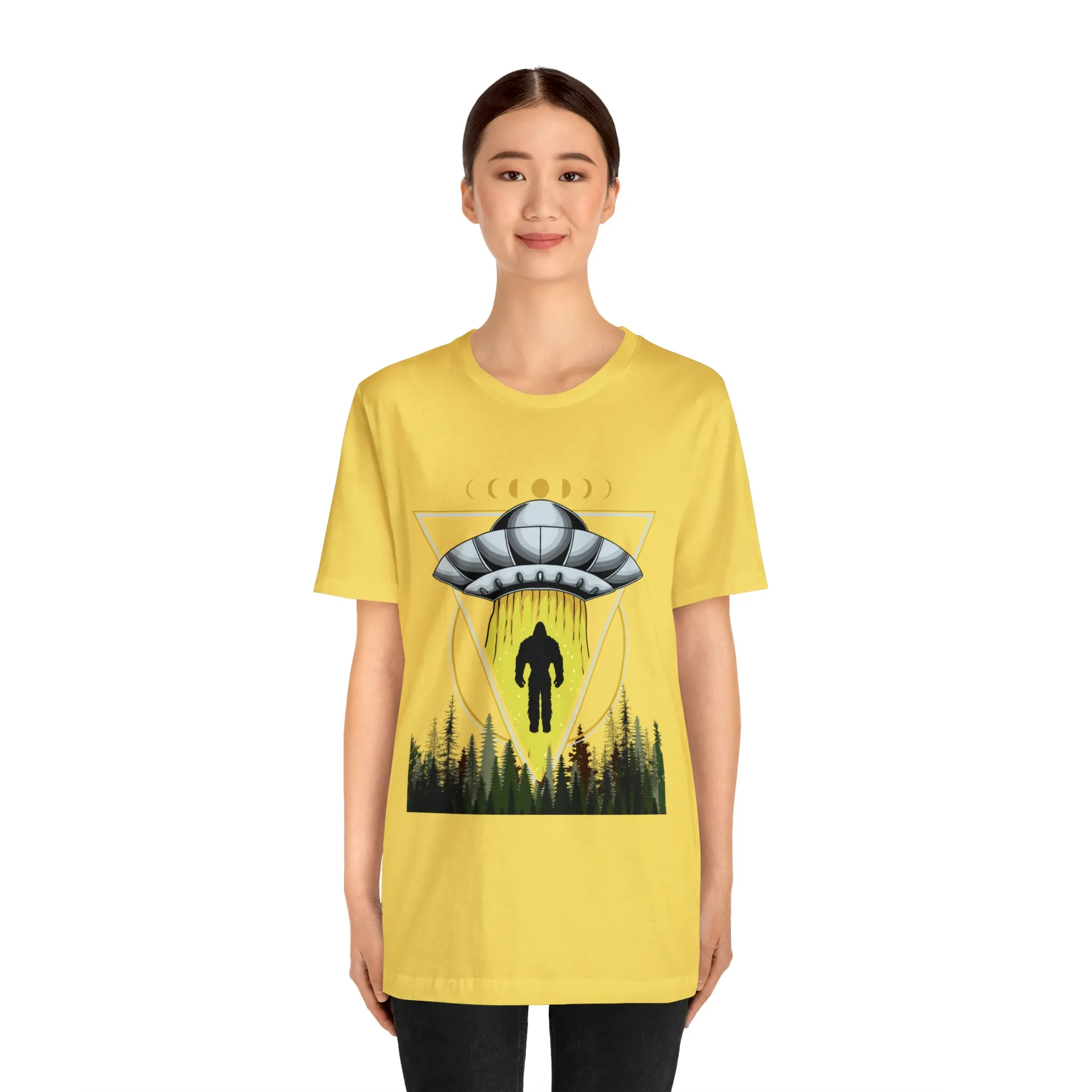 Bigfoot UFO Abduction Unisex Jersey Short Sleeve Tee