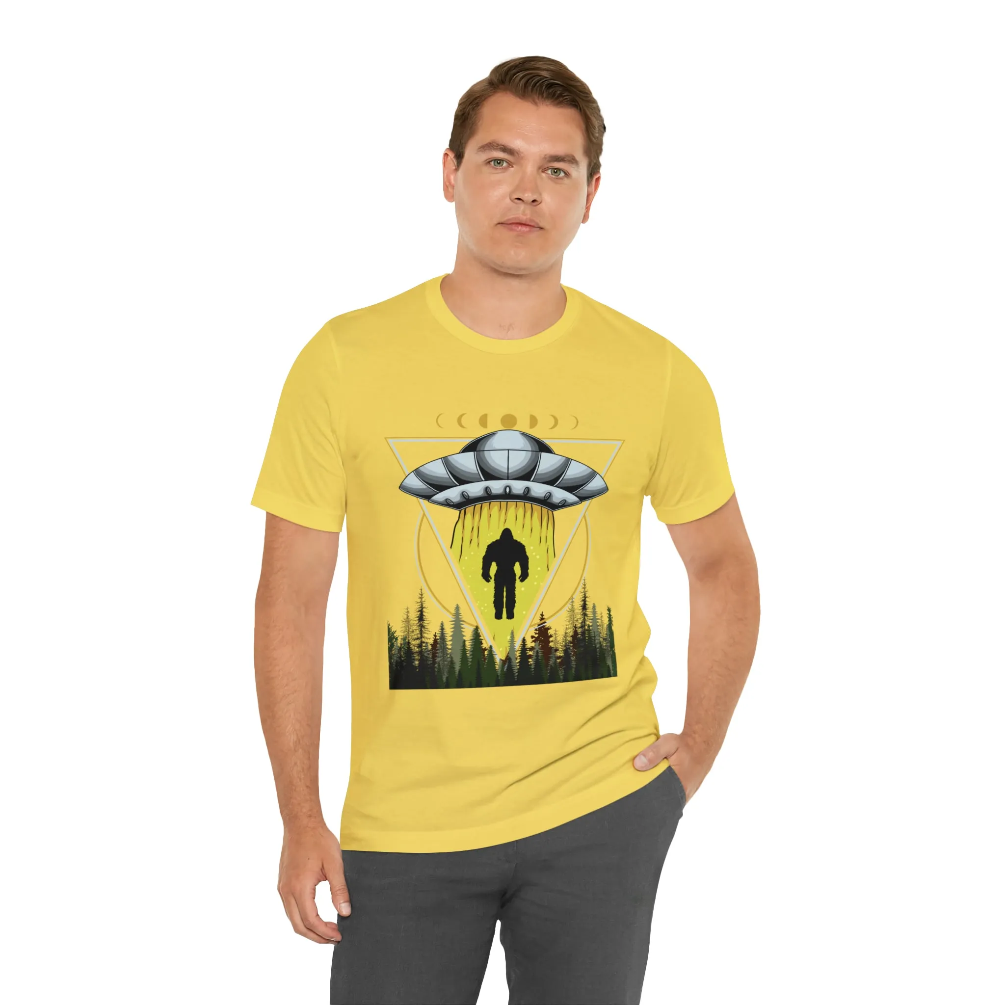 Bigfoot UFO Abduction Unisex Jersey Short Sleeve Tee