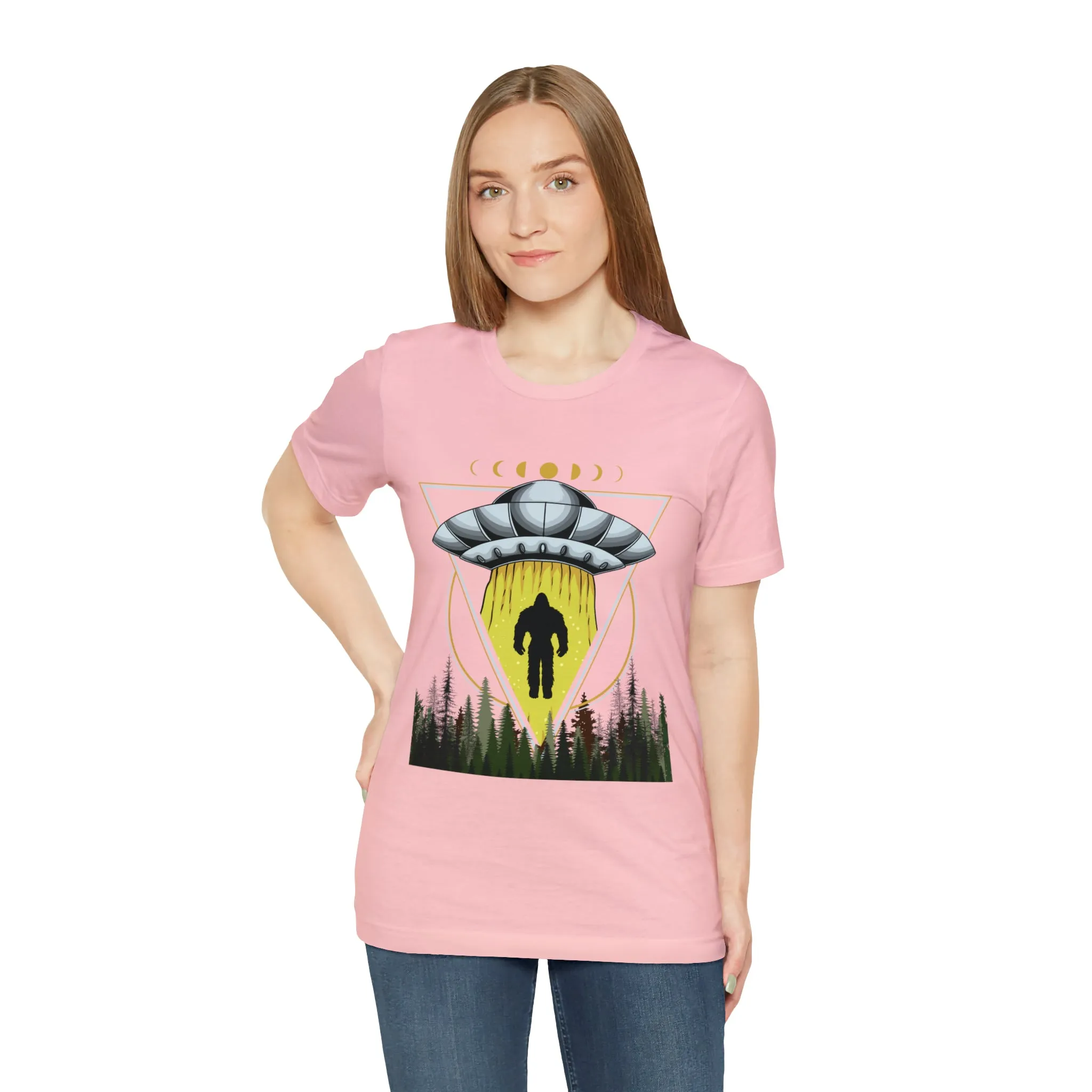 Bigfoot UFO Abduction Unisex Jersey Short Sleeve Tee