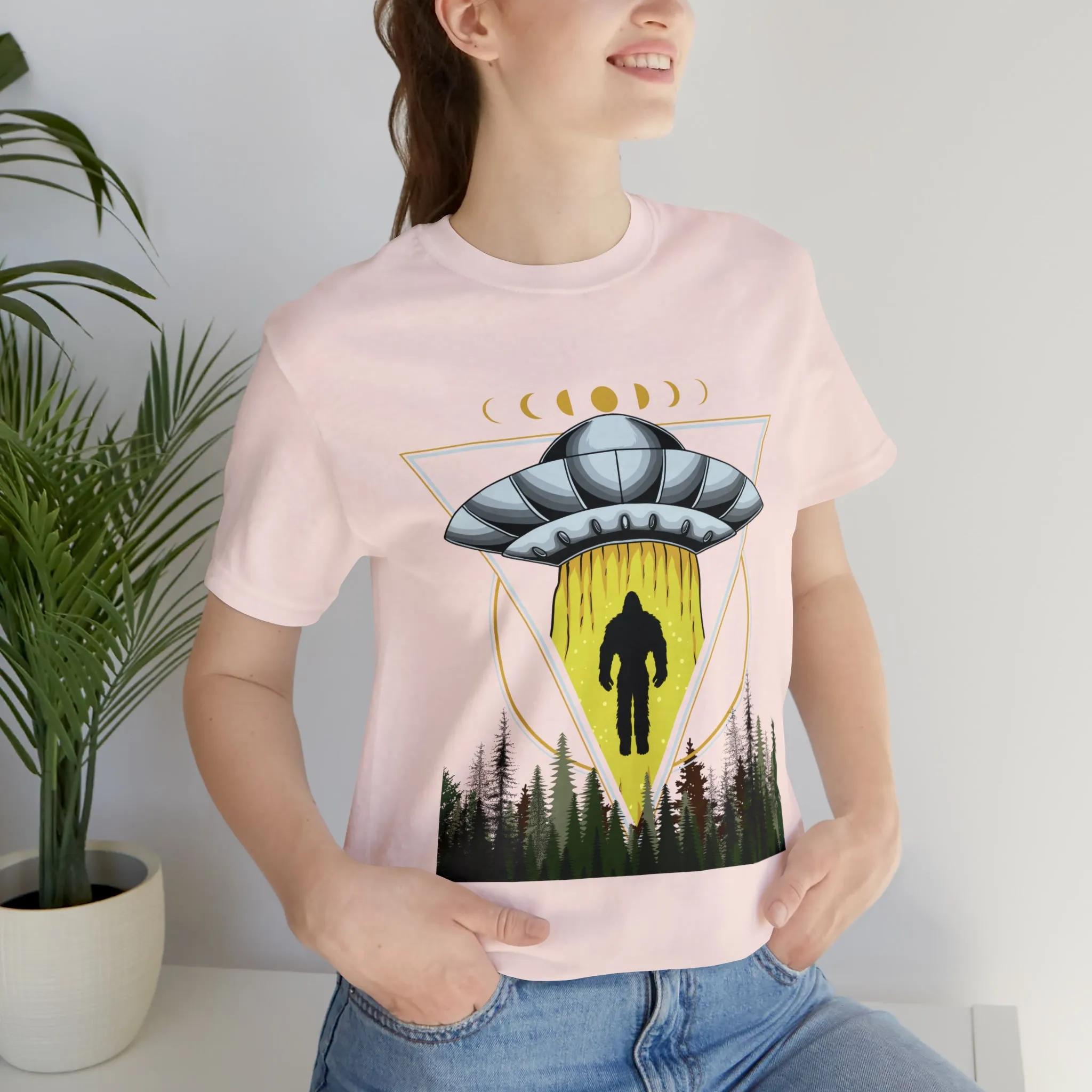 Bigfoot UFO Abduction Unisex Jersey Short Sleeve Tee