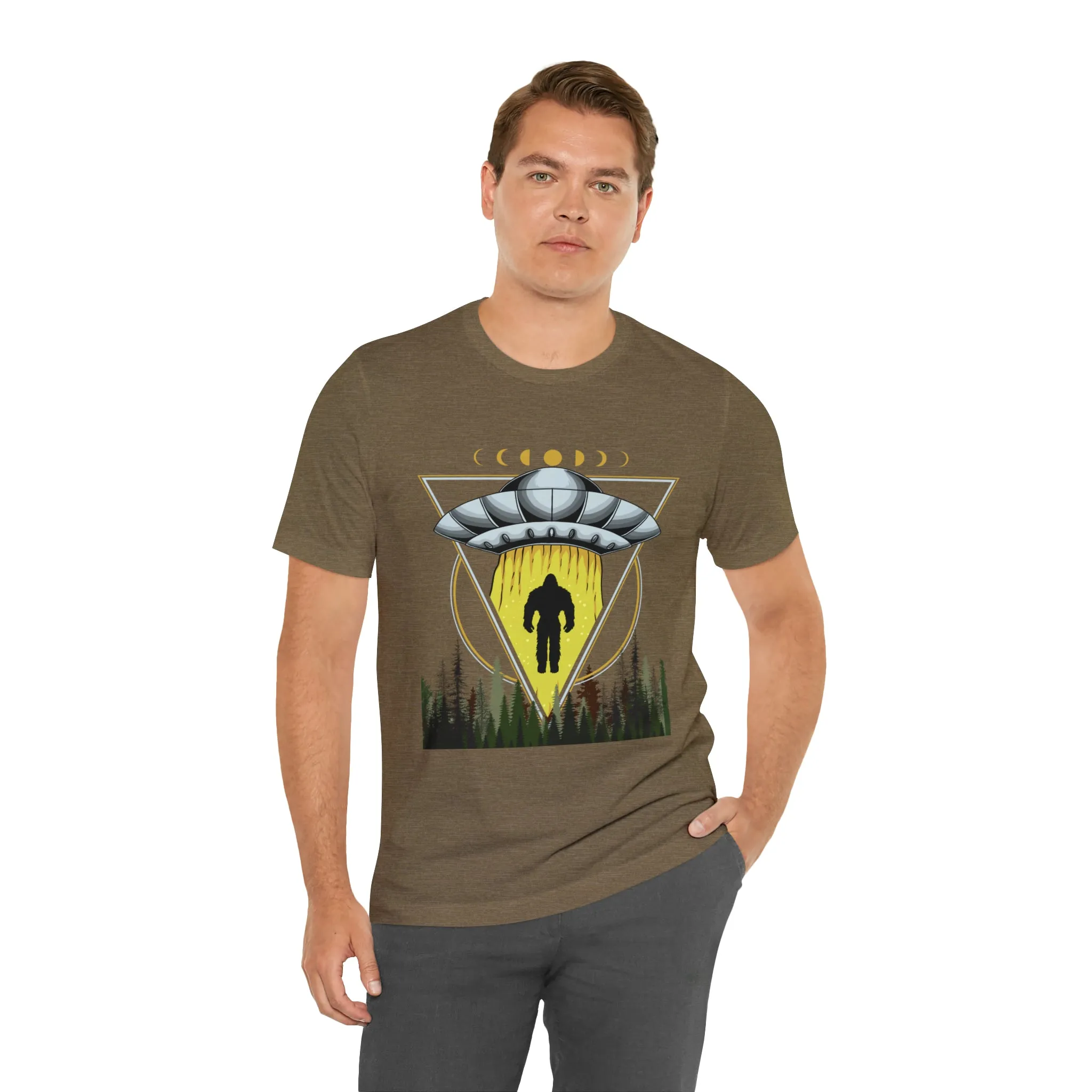 Bigfoot UFO Abduction Unisex Jersey Short Sleeve Tee