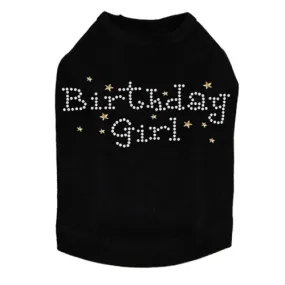 Birthday Girl with Stars Rhinestone Dog Tank- Many Colors