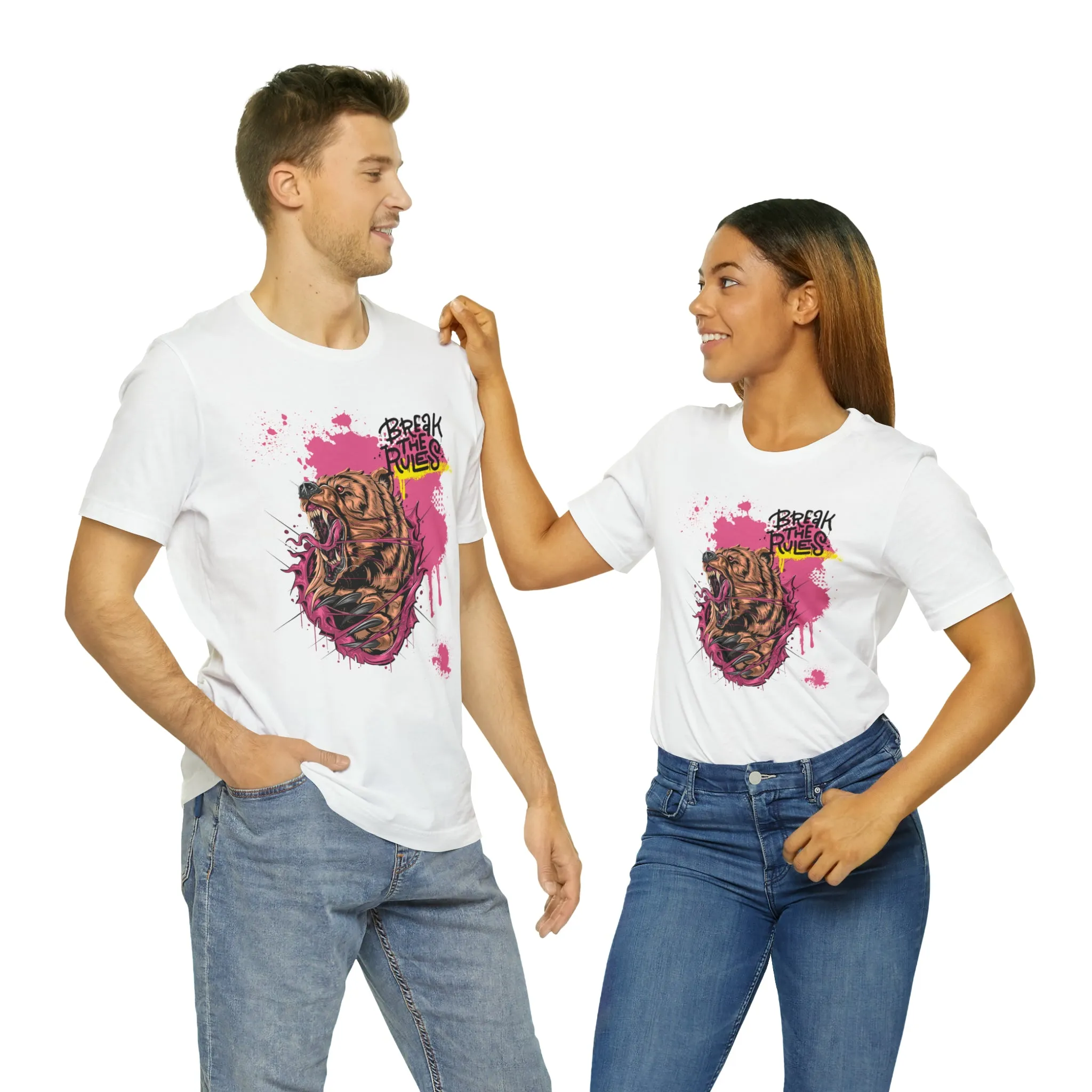 Break the rules Bear Unisex Jersey Short Sleeve Tee