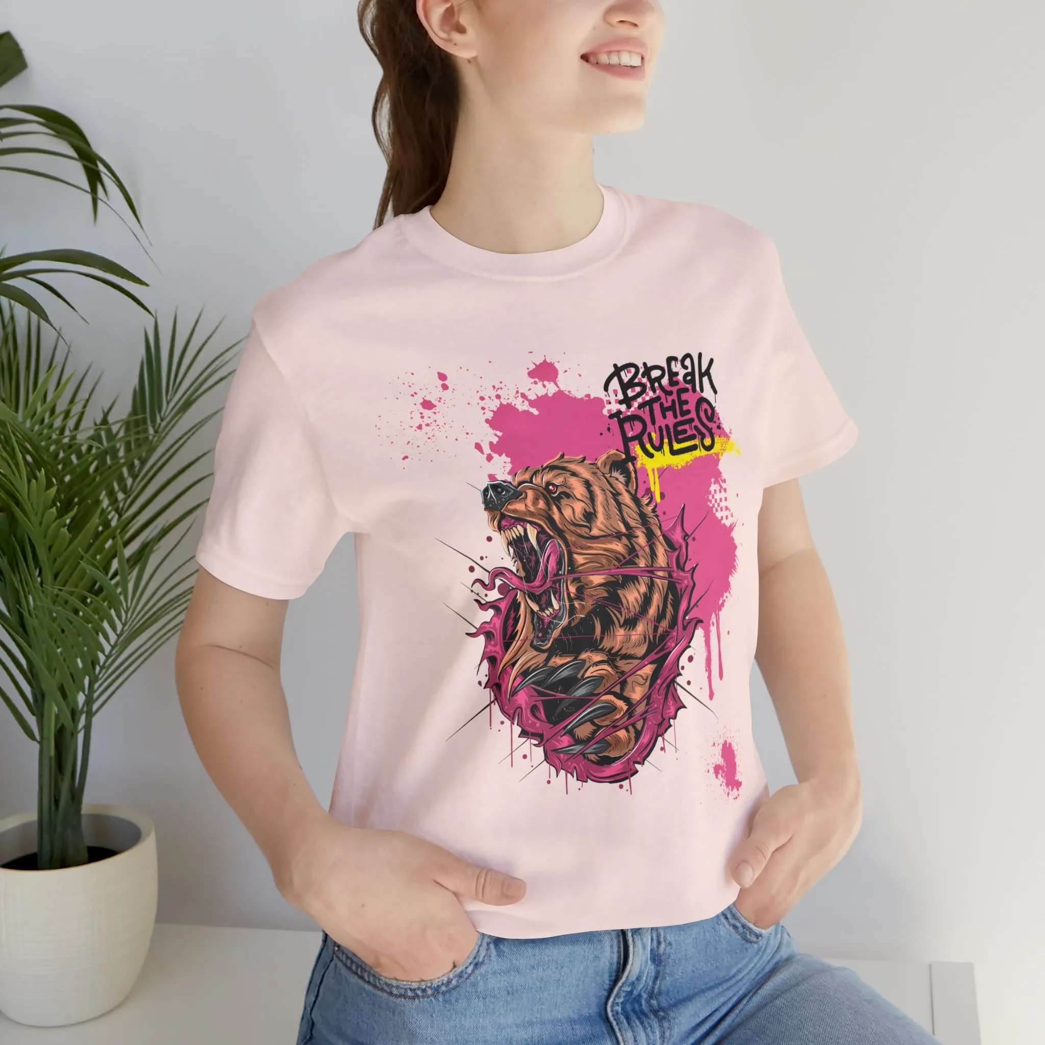 Break the rules Bear Unisex Jersey Short Sleeve Tee