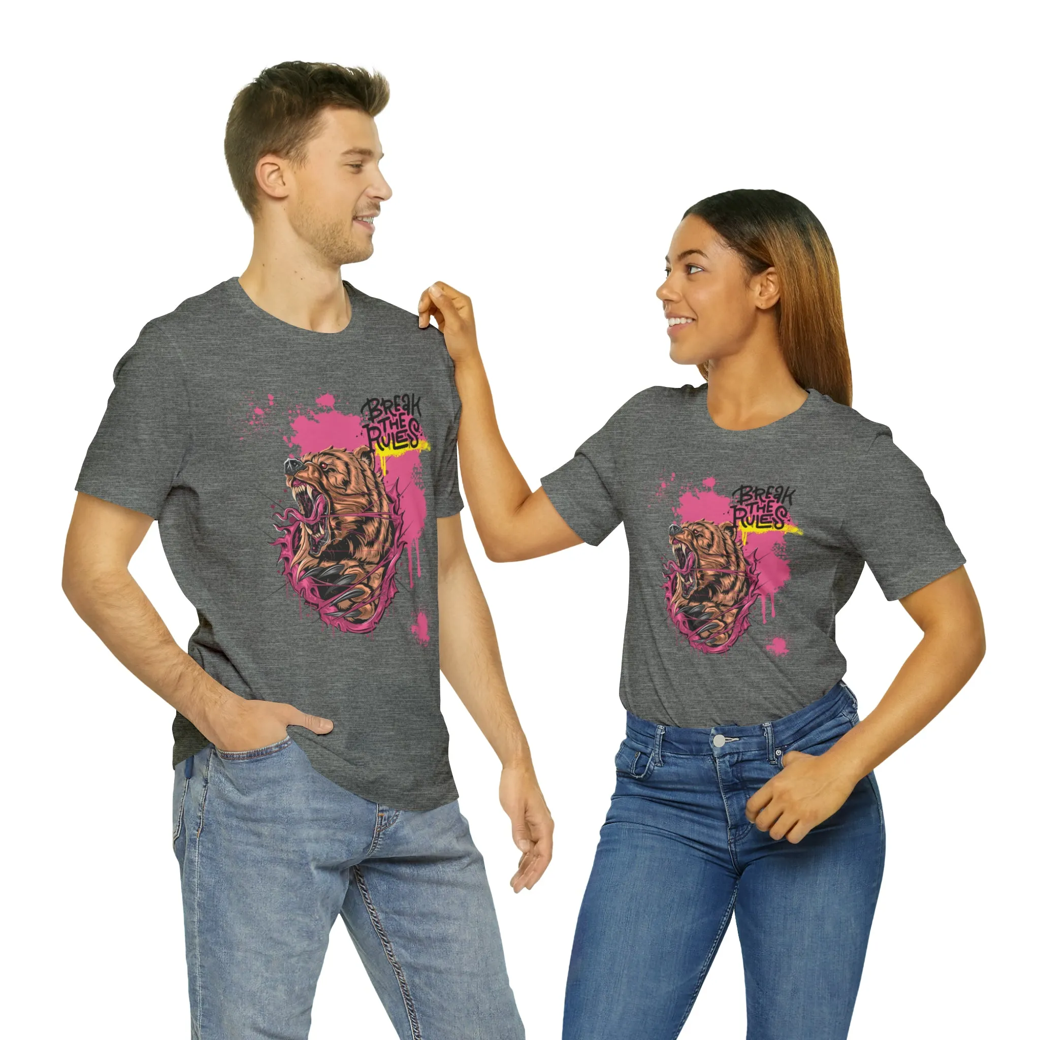 Break the rules Bear Unisex Jersey Short Sleeve Tee