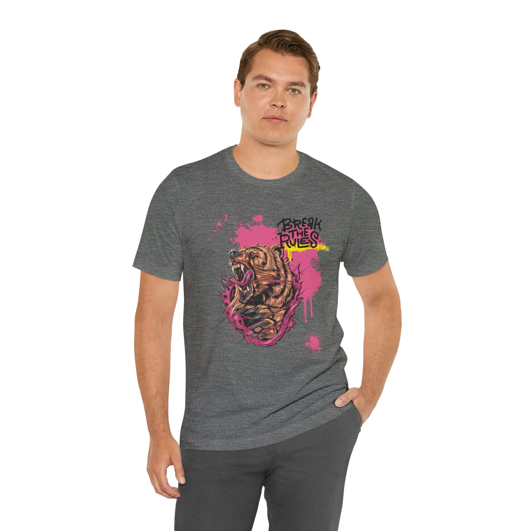 Break the rules Bear Unisex Jersey Short Sleeve Tee