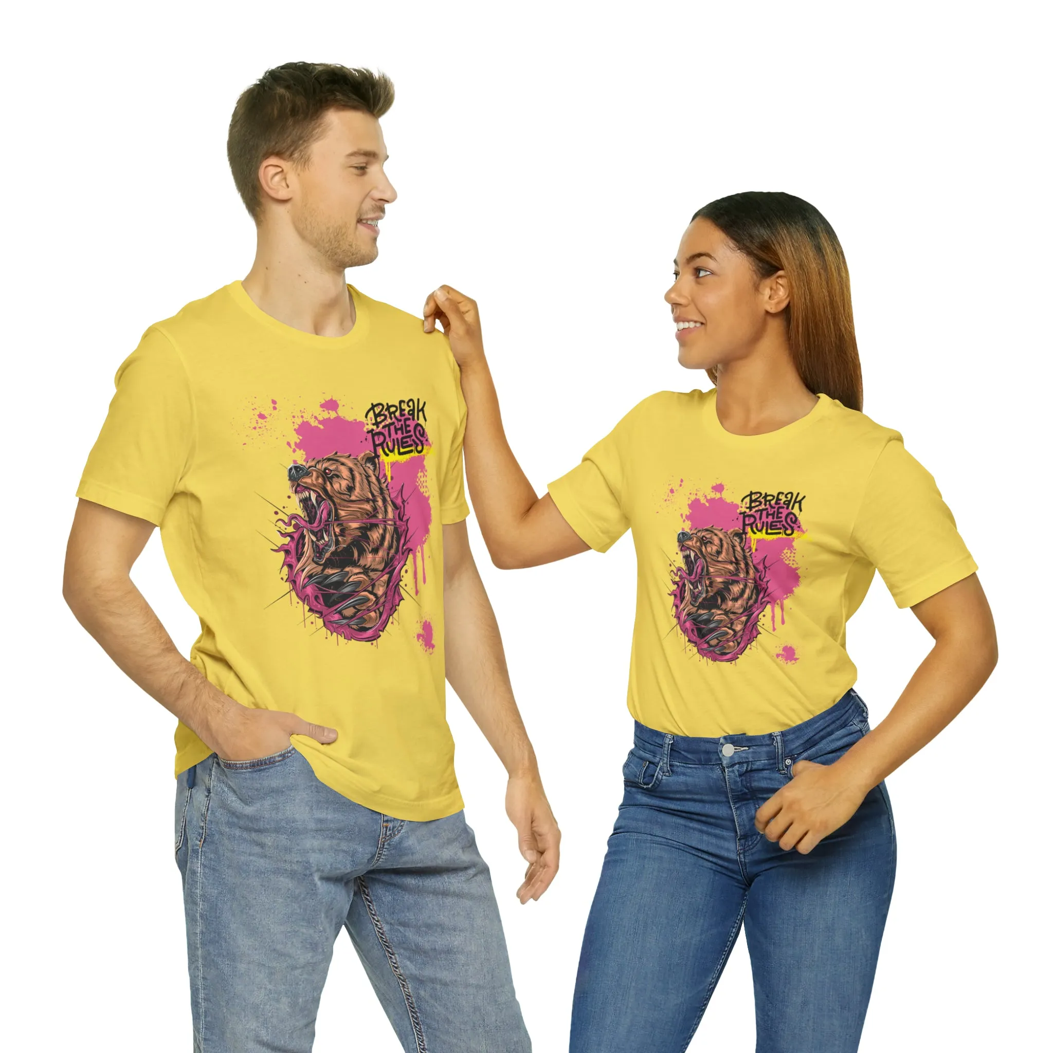 Break the rules Bear Unisex Jersey Short Sleeve Tee