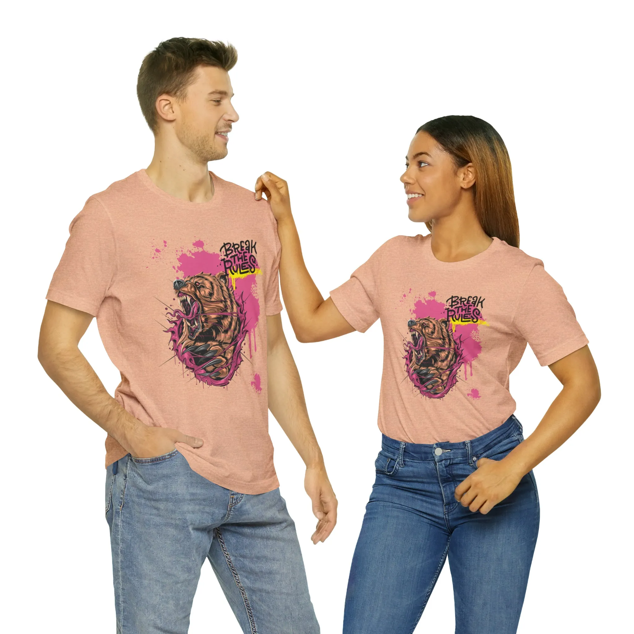 Break the rules Bear Unisex Jersey Short Sleeve Tee