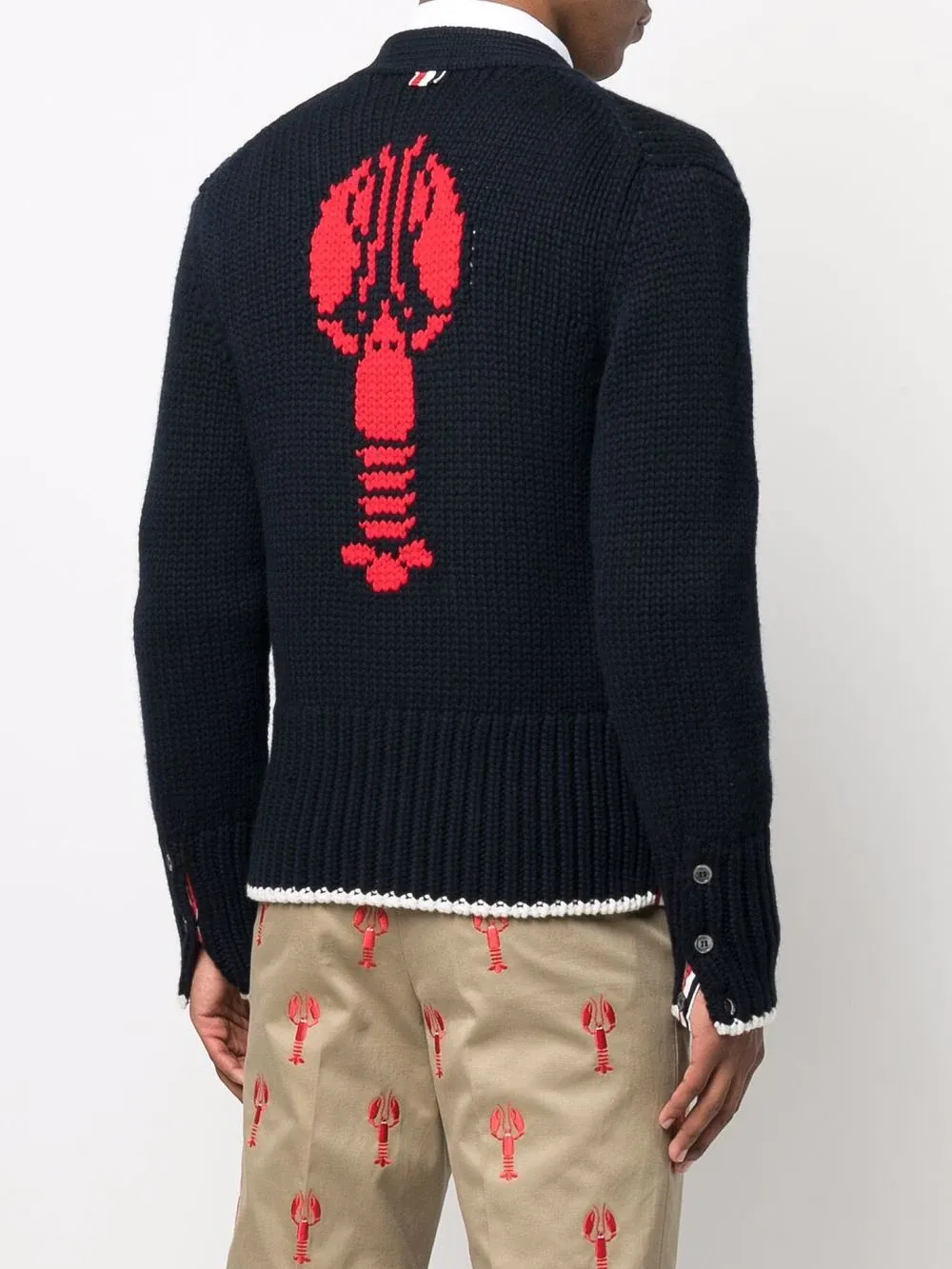 Chunky Lobster Icon Intarsia Cardigan