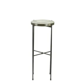 Clear Glass and Matt Black Lamp Table 70cm