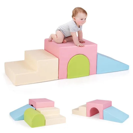 Climb and Crawl Foam Block Play Set for Infant Baby-Multicolor