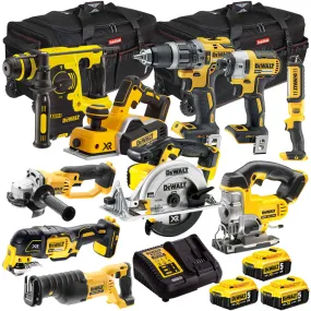 Dewalt 18V 10 Piece Power Tool Kit with 3 x 5.0Ah Battery & Charger DEW-KIT4M