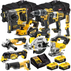 Dewalt 18V 10 Piece Power Tool Kit with 3 x 5.0Ah Battery & Charger T4TKIT-1113