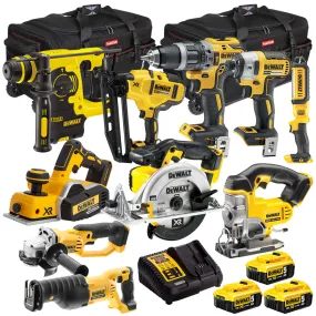 Dewalt 18V 10 Piece Power Tool Kit with 3 x 5.0Ah Battery & Charger T4TKIT-1115