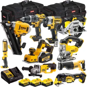 Dewalt 18V 10 Piece Power Tool Kit with 3 x 5.0Ah Battery & Charger T4TKIT-981