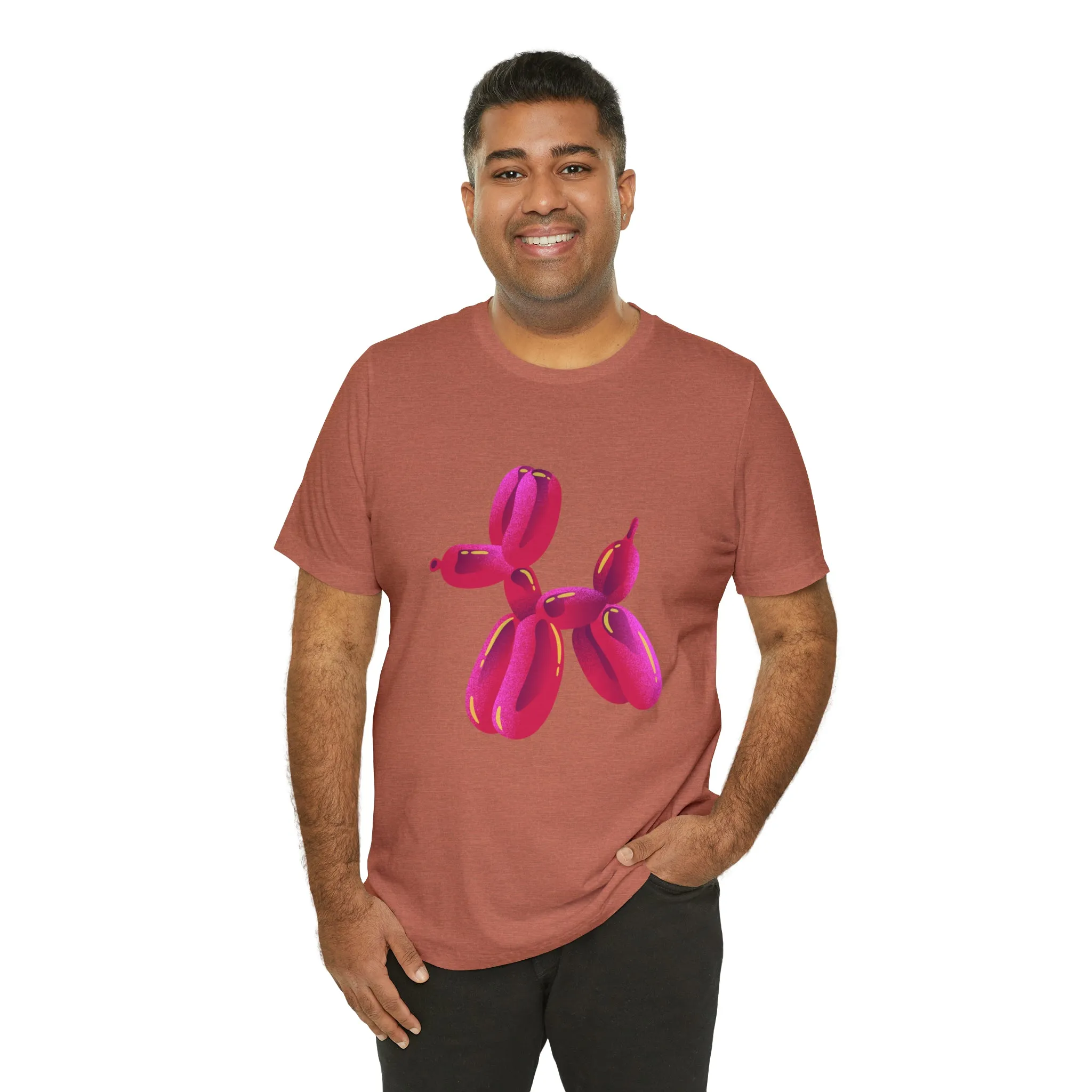 Dog balloon pink Unisex Jersey Short Sleeve Tee