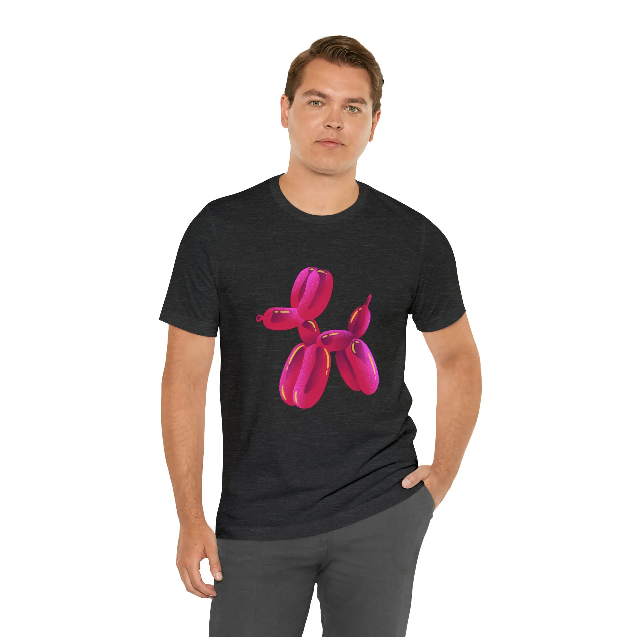 Dog balloon pink Unisex Jersey Short Sleeve Tee