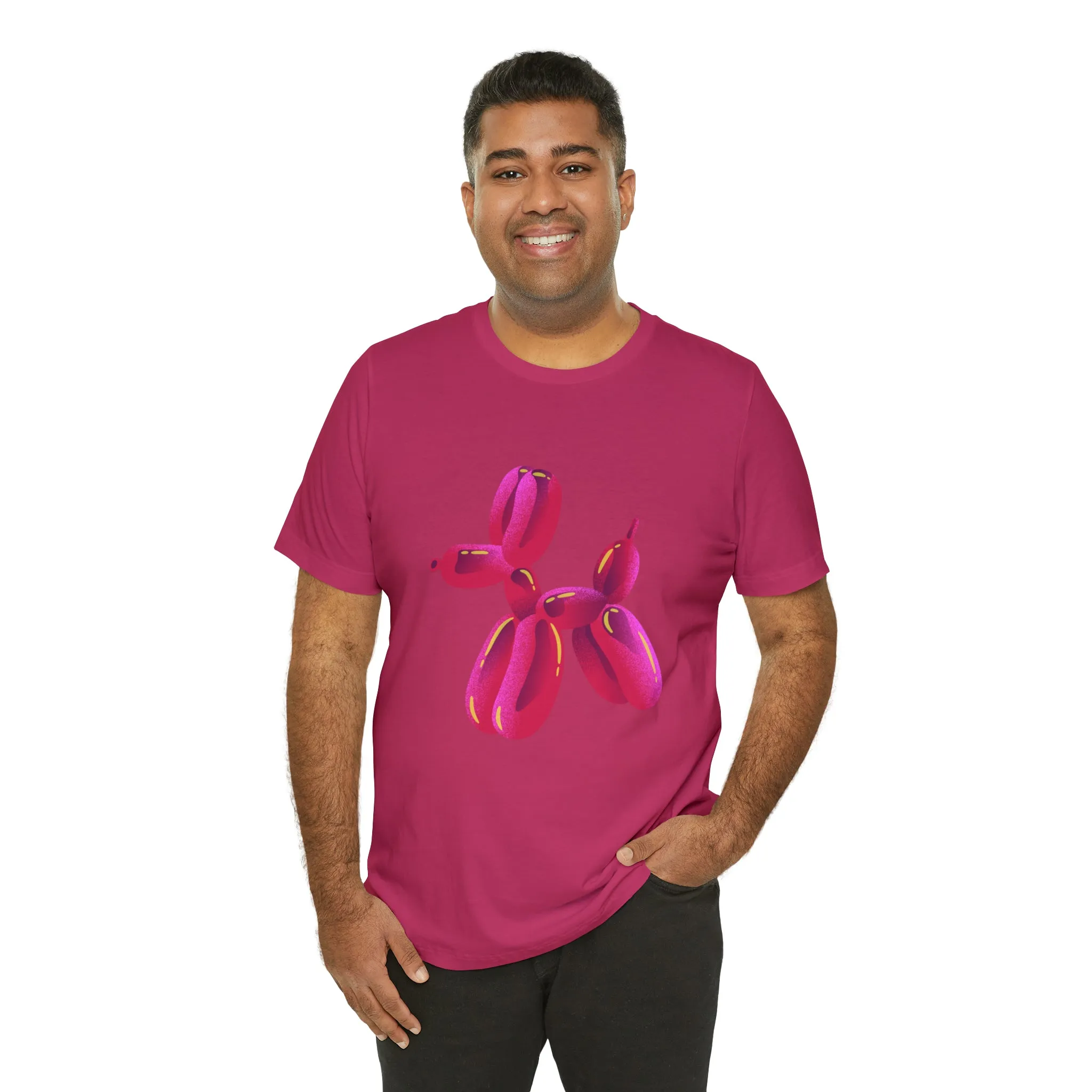 Dog balloon pink Unisex Jersey Short Sleeve Tee