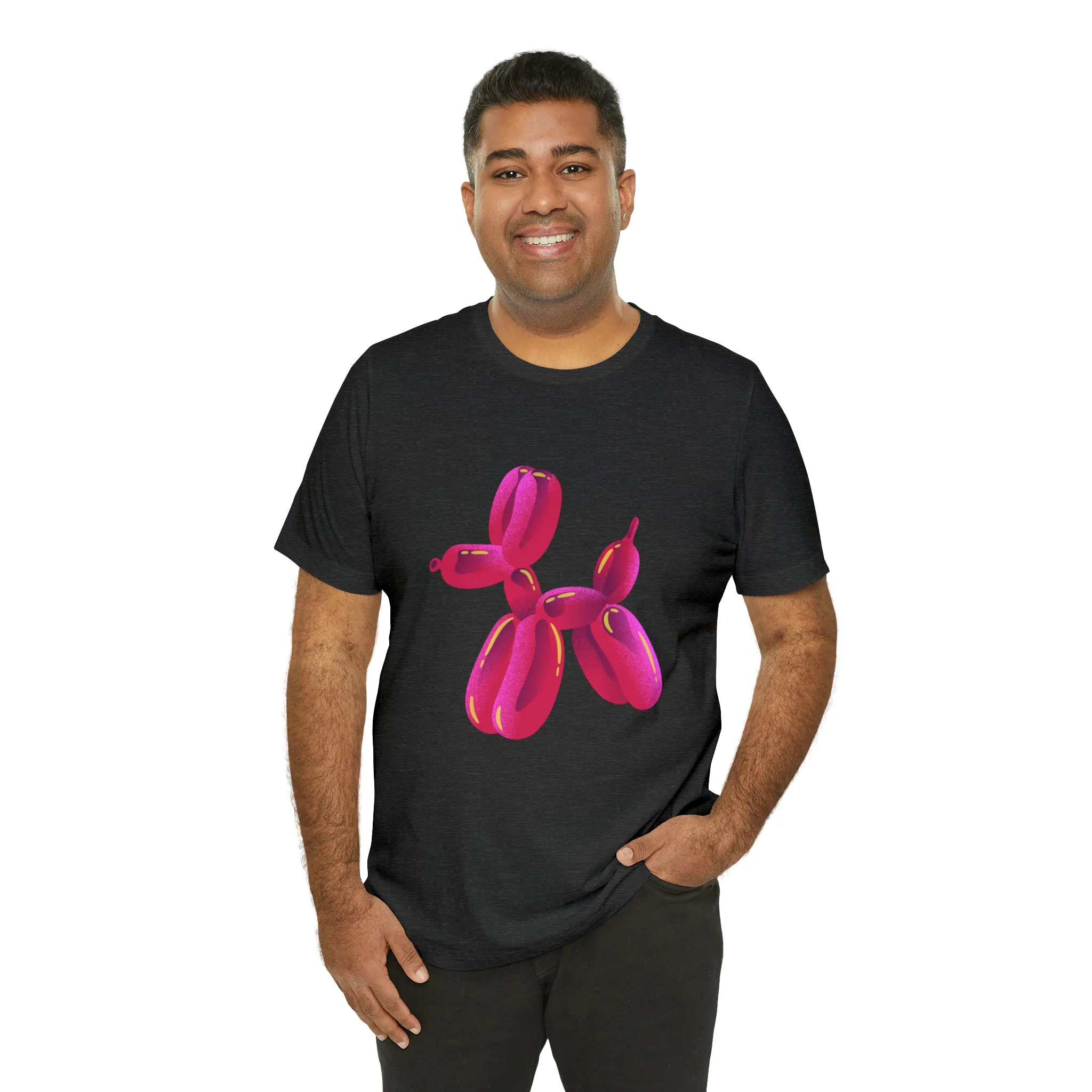 Dog balloon pink Unisex Jersey Short Sleeve Tee